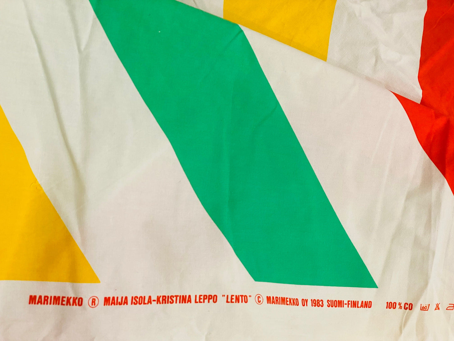 Big size/vintage Marimekko fabric/curtain /table cloth designed by Maija Isola and Kristina Lepponamed called“Lento”, 1983, made in Finland