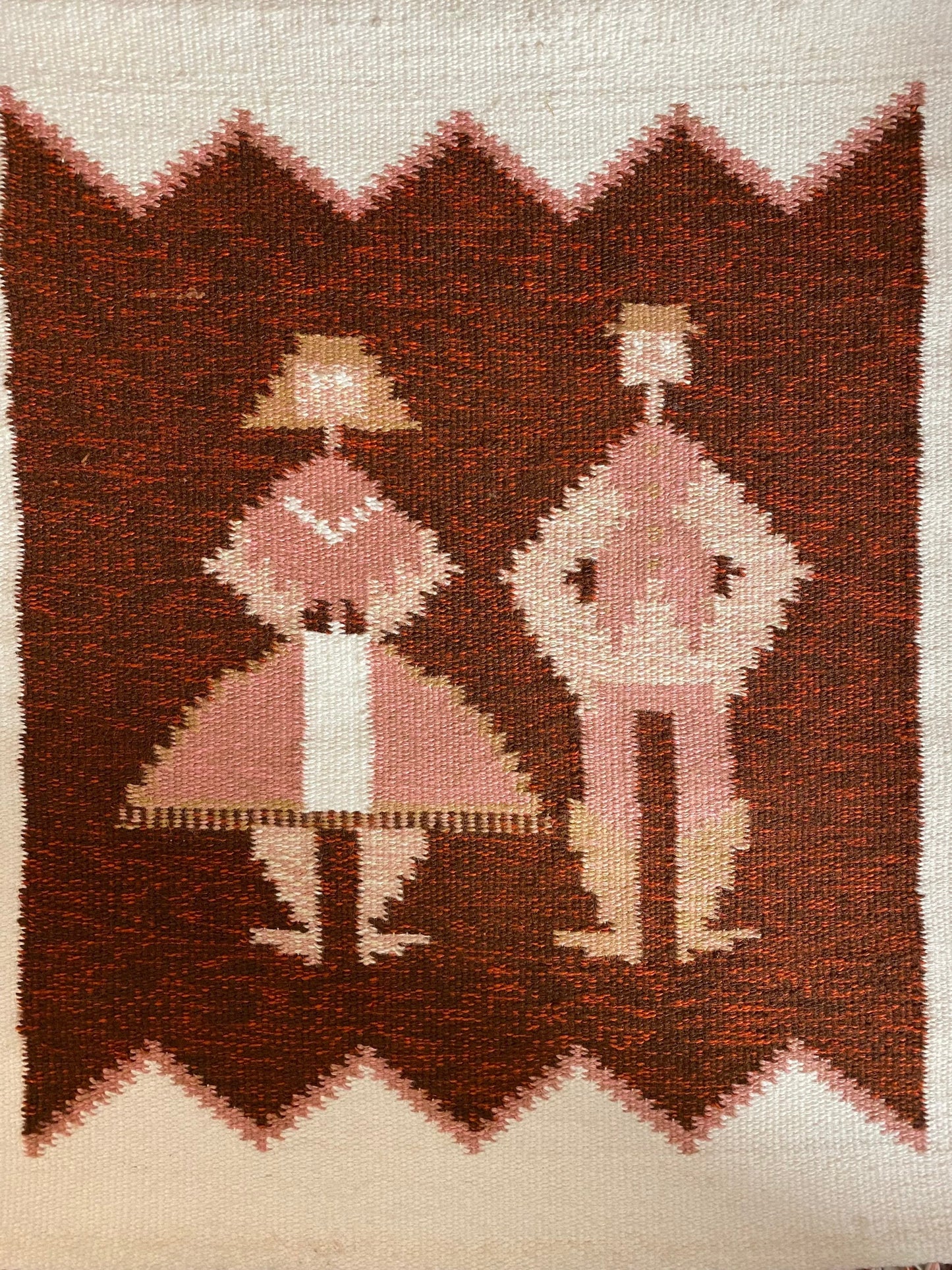 Mid Century Modern Vintage flat weave tapestry, Éva Németh