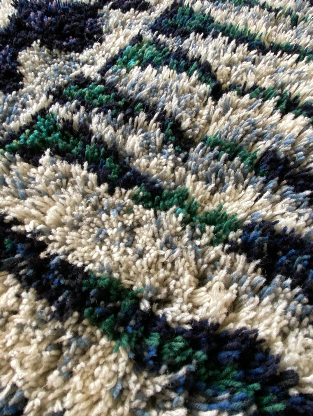 Very Rare/ Collector's item / Handmade Mid Century Modern Vintage Finnish Rya Rug named "Kuura " designed by Halme Leena Kaisa, 1960s