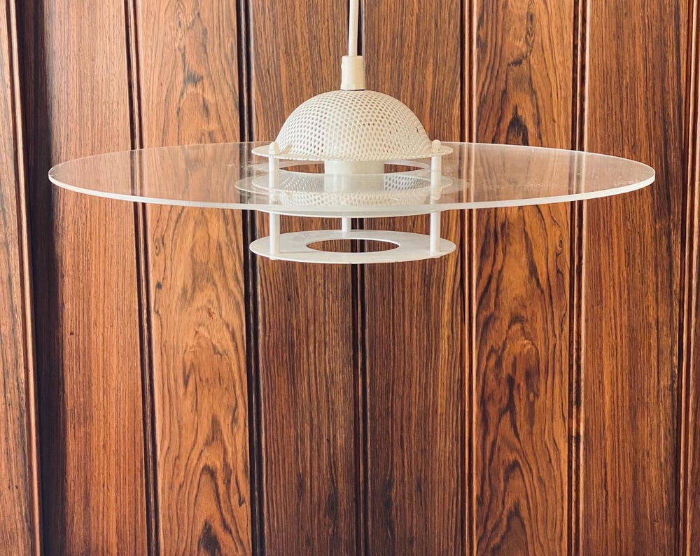 Elegant Danish plexiglass chandelier