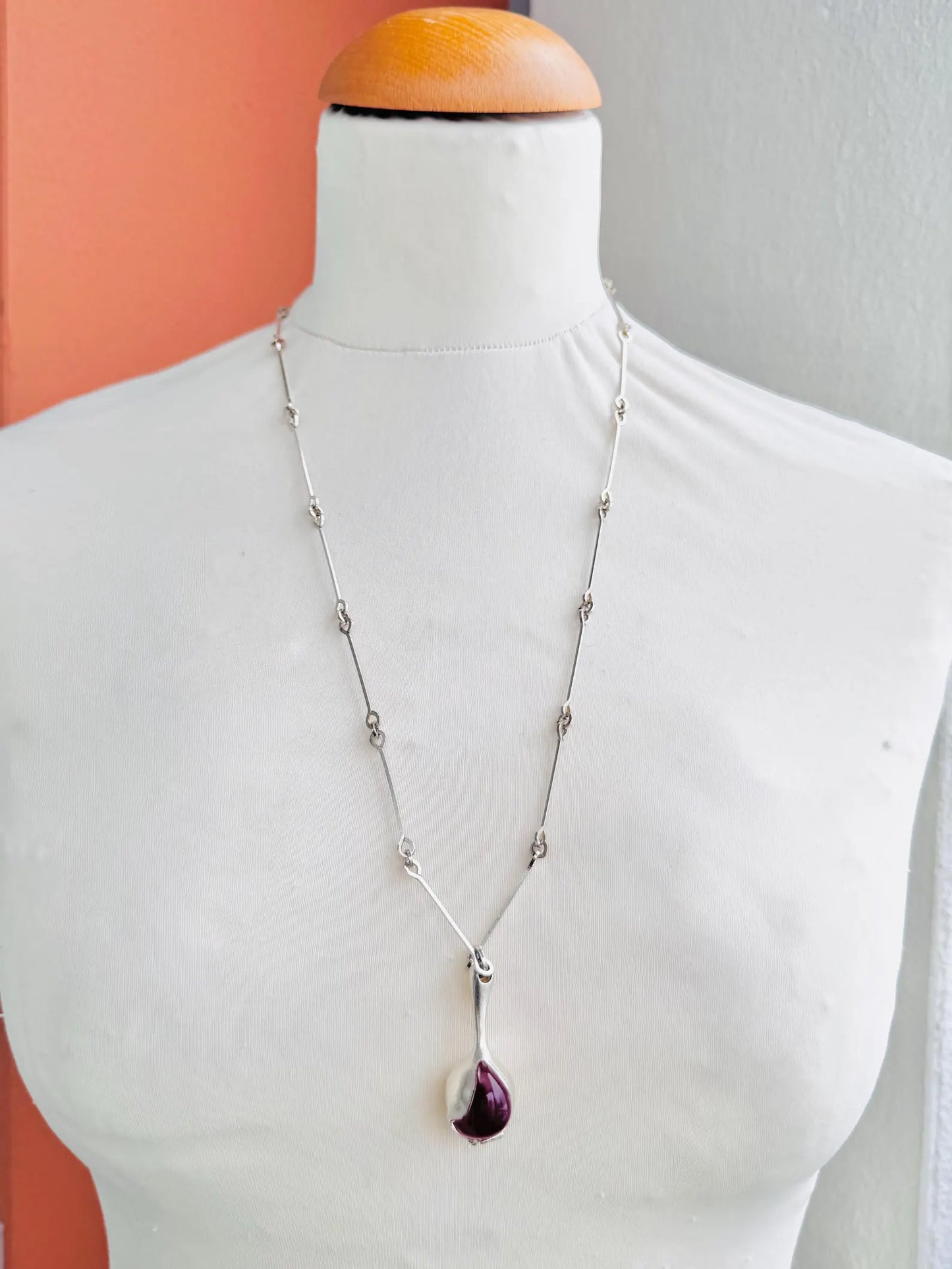 Björn Weckström "Nectaris" Silver & Acrylic Pendant, Lapponia Finland 1977