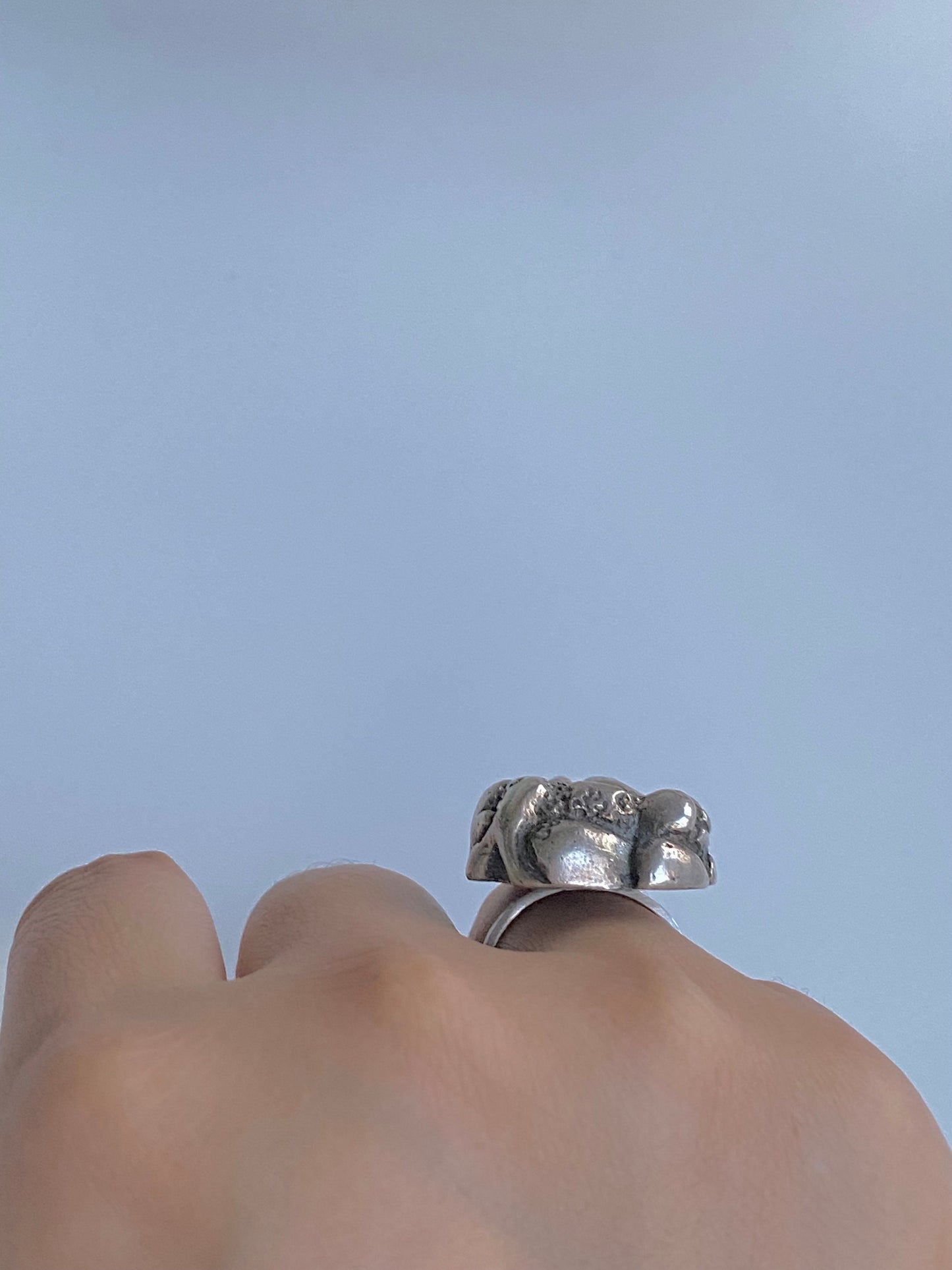 Modernist Finnish Sterling silver ring , made by Finnish Jewelry designer Martti Viikinniemi in 1968, Made in Finland