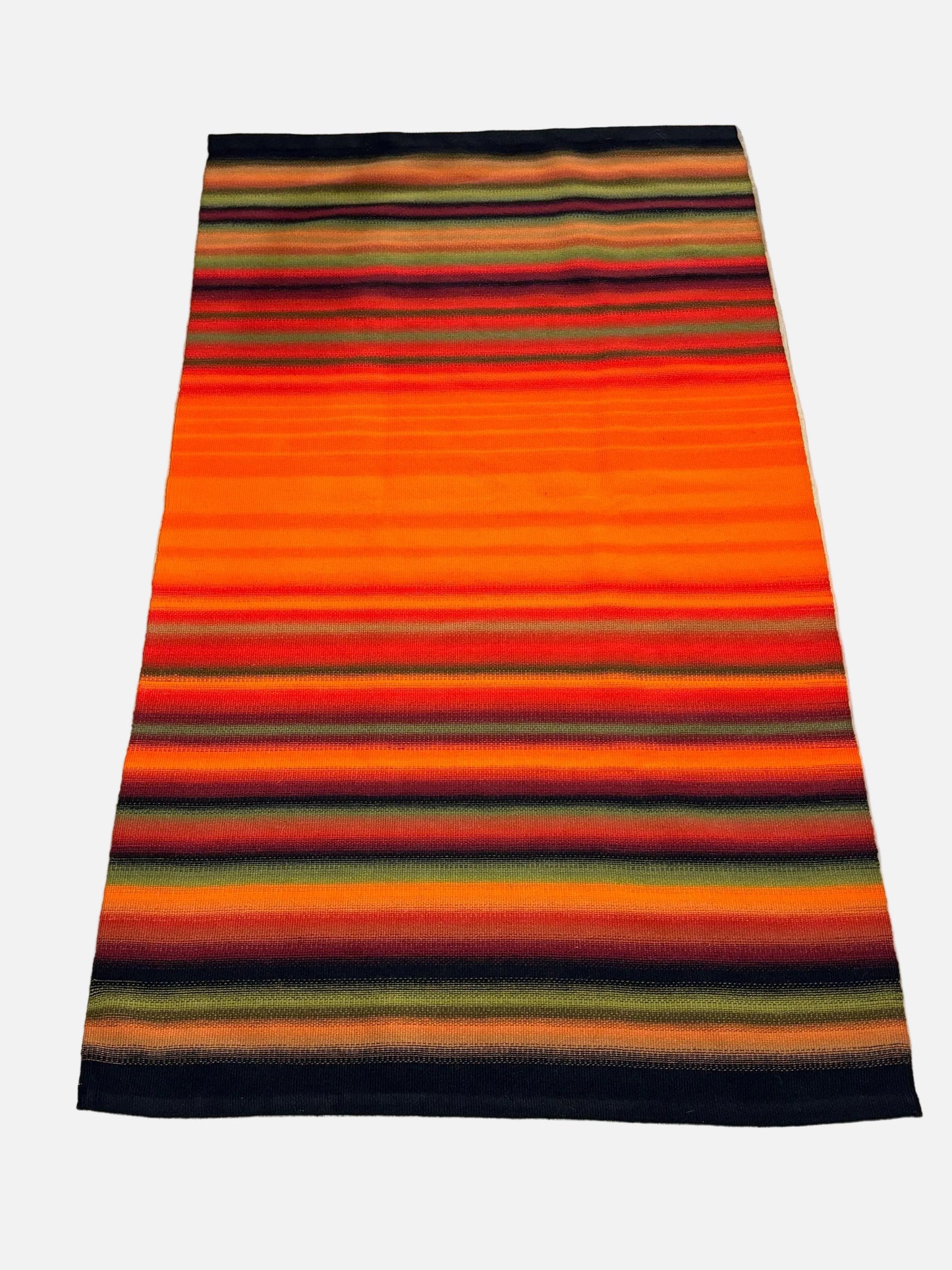 Bright and joyful Mid Century Modern Vintage Finnish woolen Rug (Raanu),handmade in Finland in 1970