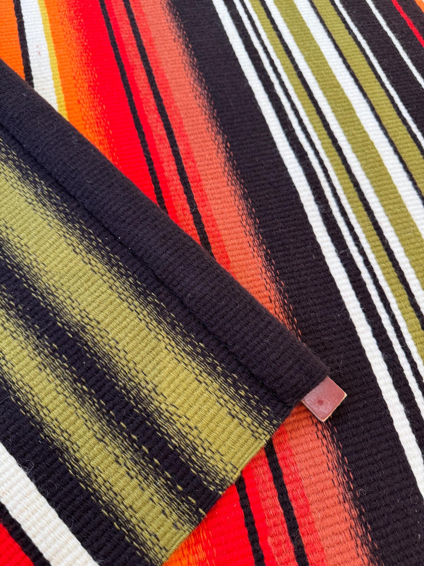 Bright and joyful Mid Century Modern Vintage Finnish woolen Rug (Raanu),handmade in Finland in 1970