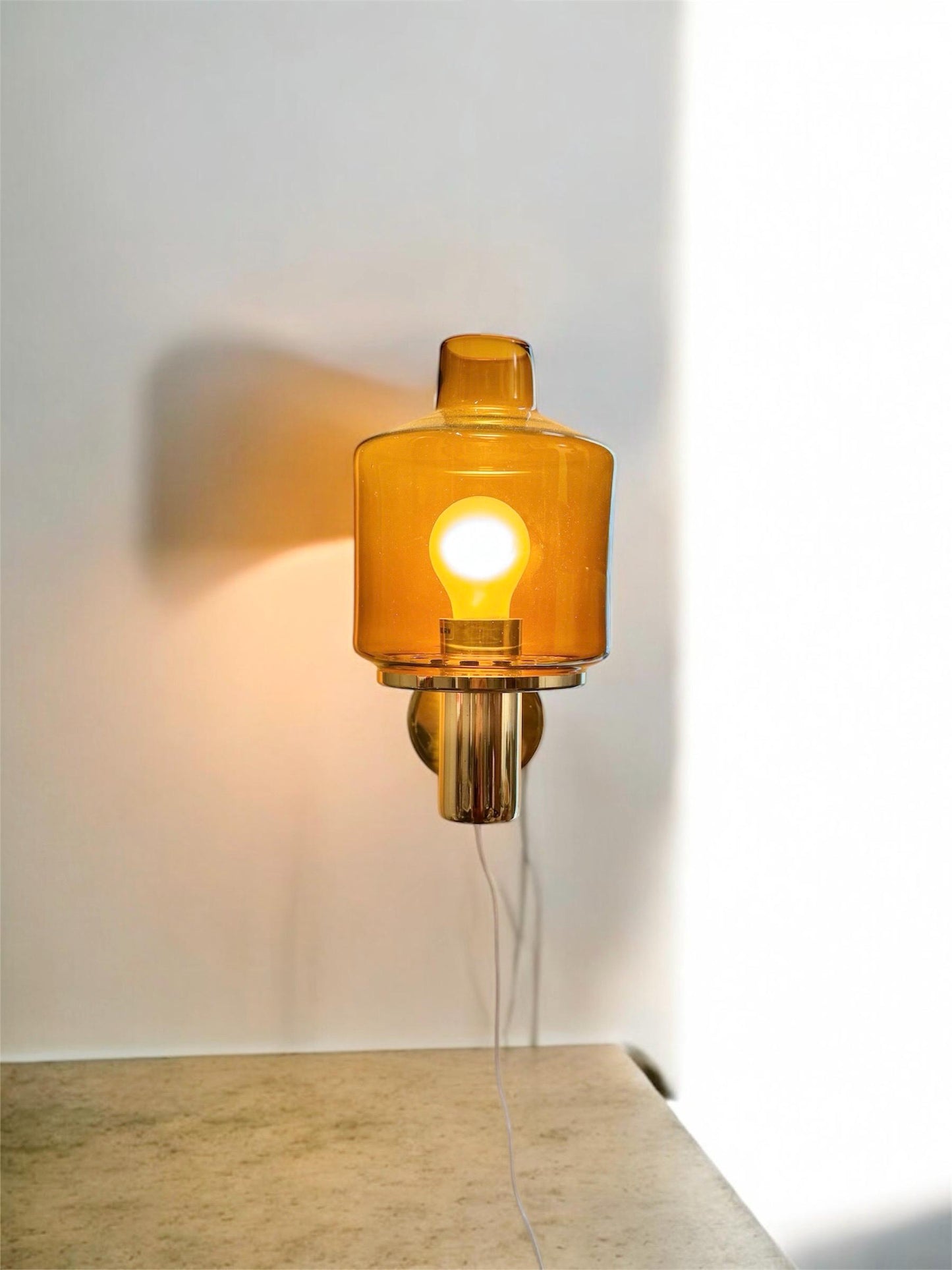 A special design / Mid century modern collectable/ original Hans-Agne Jacobsson wall lamp for Markaryd, 1960s,  made in Sweden