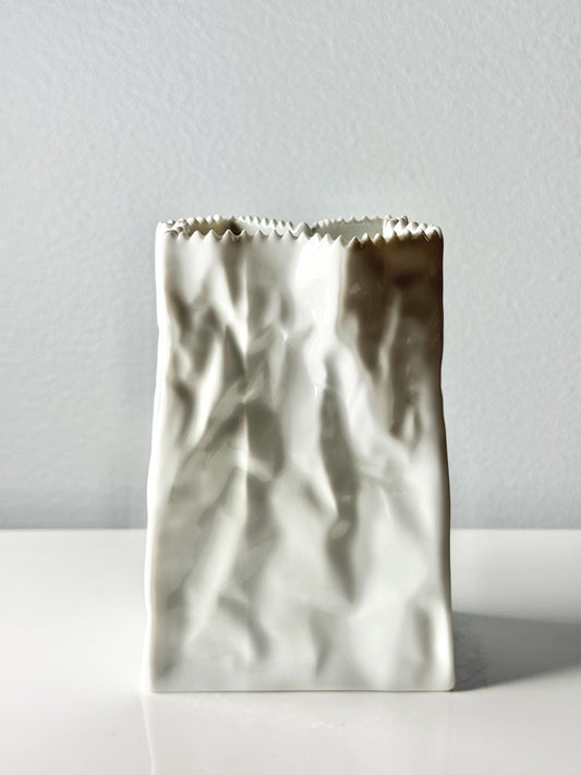 Rosenthal studio line paper-bag porcelain vase by One of the well-known Finnish designer Tapio Wirkkala
