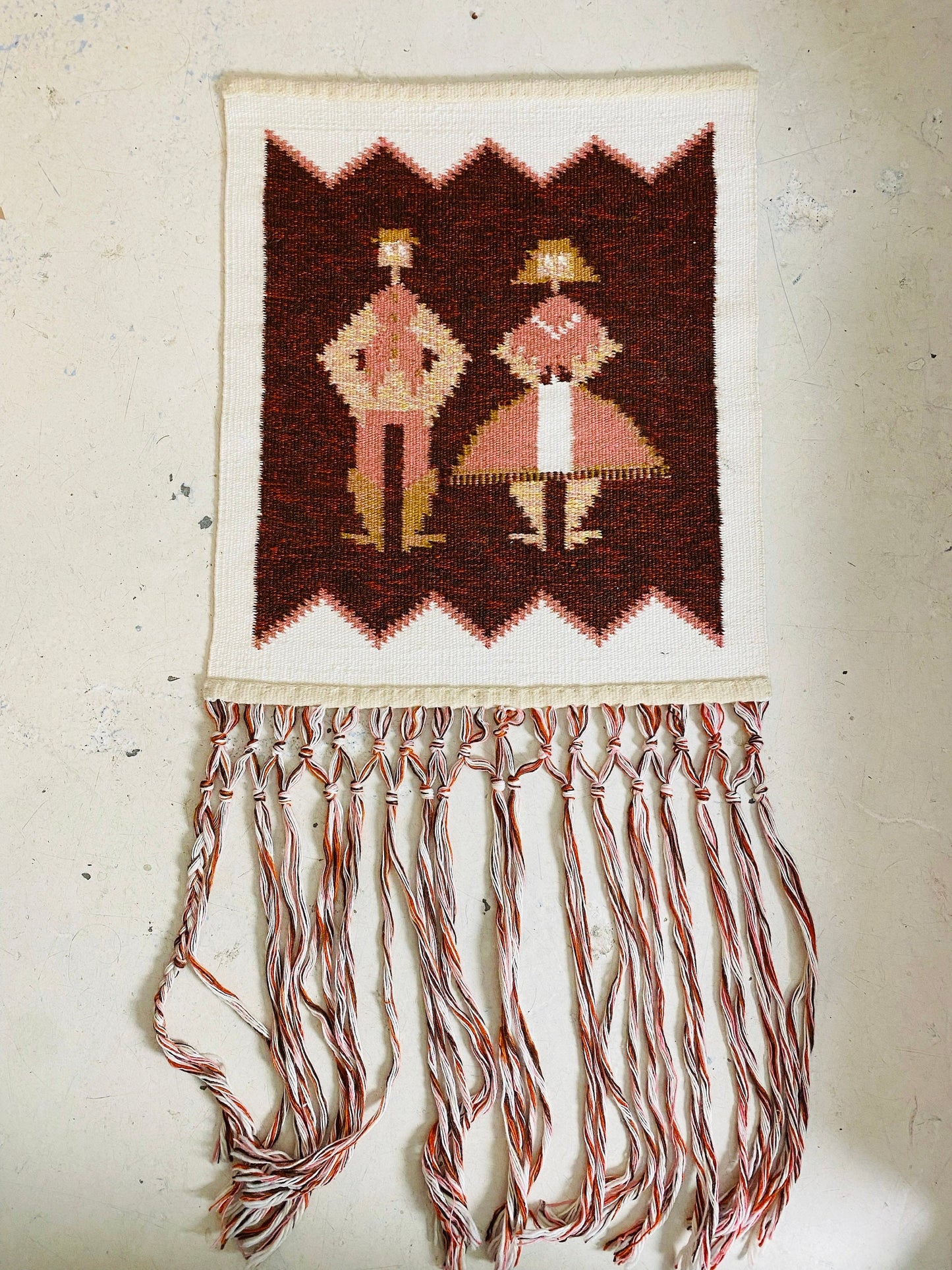 Mid Century Modern Vintage flat weave tapestry, Éva Németh