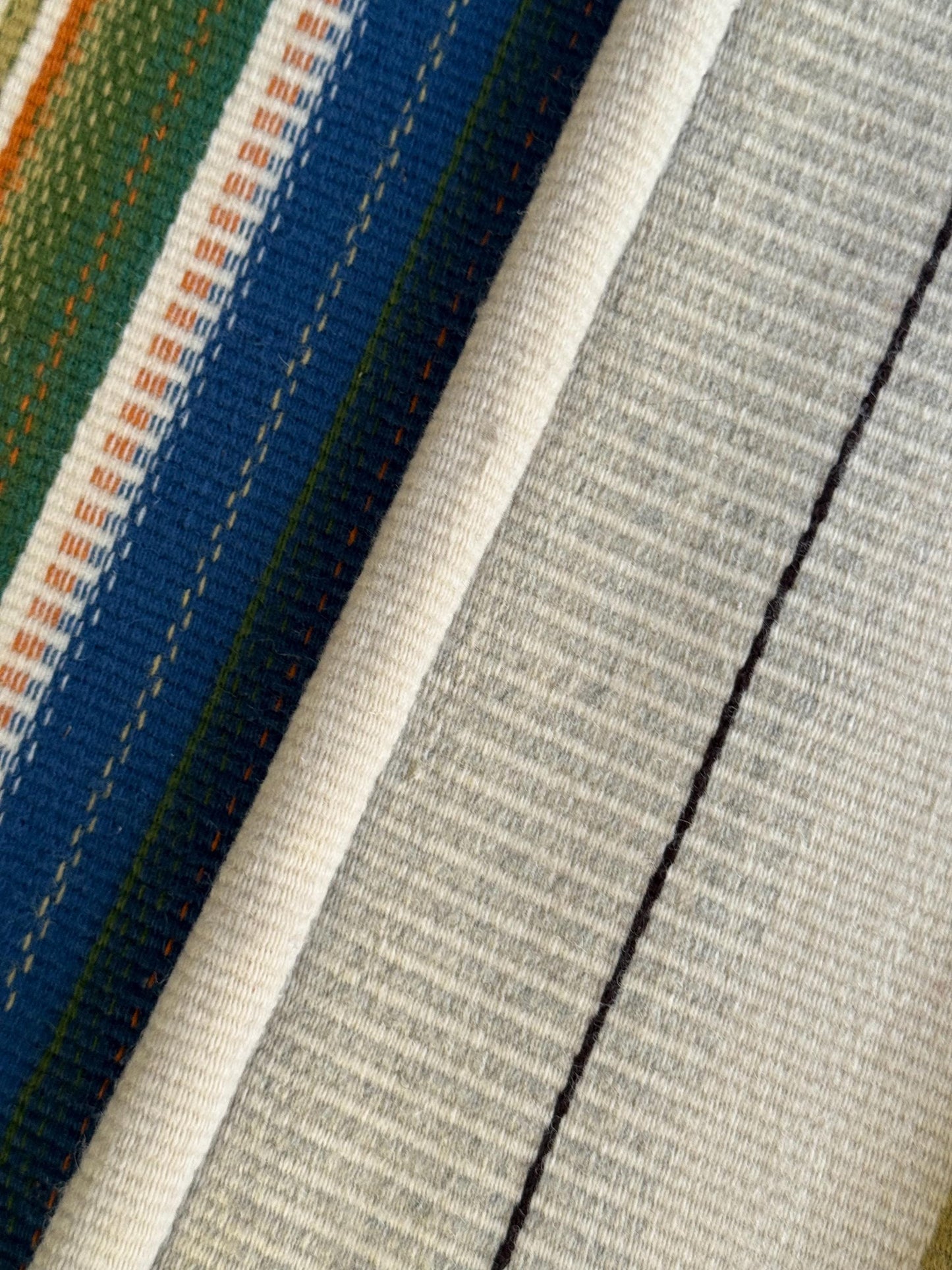 Mid Century Modern Vintage Finnish handmade wall woolen Rug (Raanu) by Salme Tervonen for Kainuun Pirtti, made in Finland