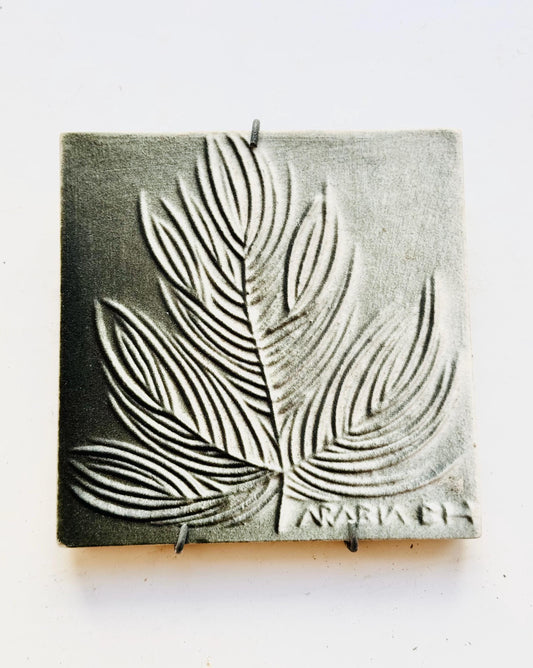 Arabia Finland “Havunoksa” (Pine Twig) Handmade Ceramic Art Piece by Brita Heilimo – 1950s