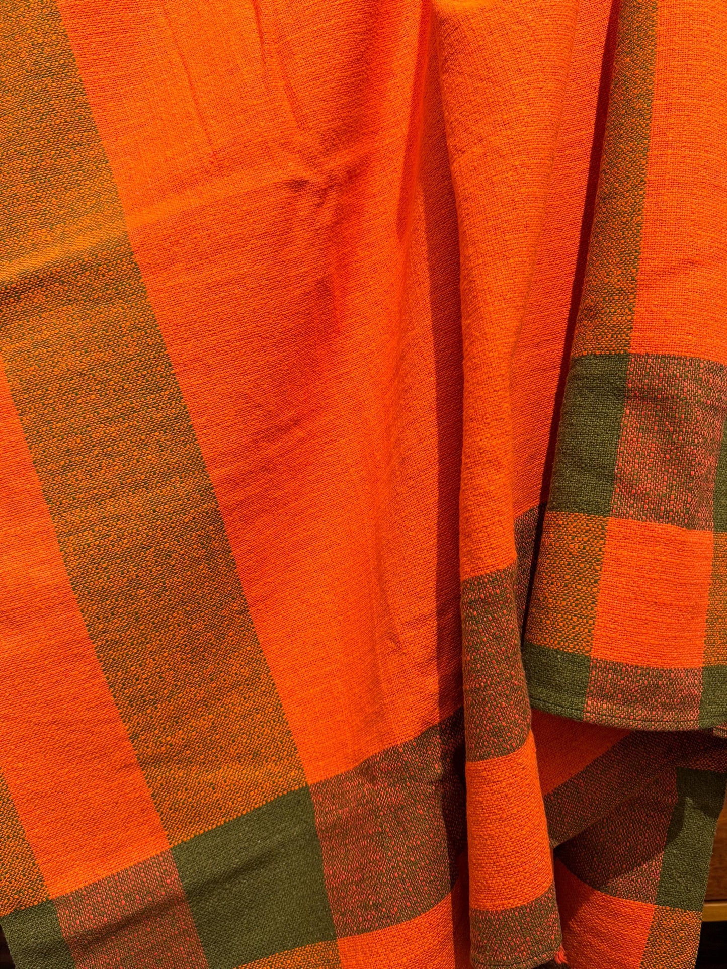 Vintage Finnish Handwoven Cotton Tablecloth, 1960s, Made in Finland – 174 x 122 cm