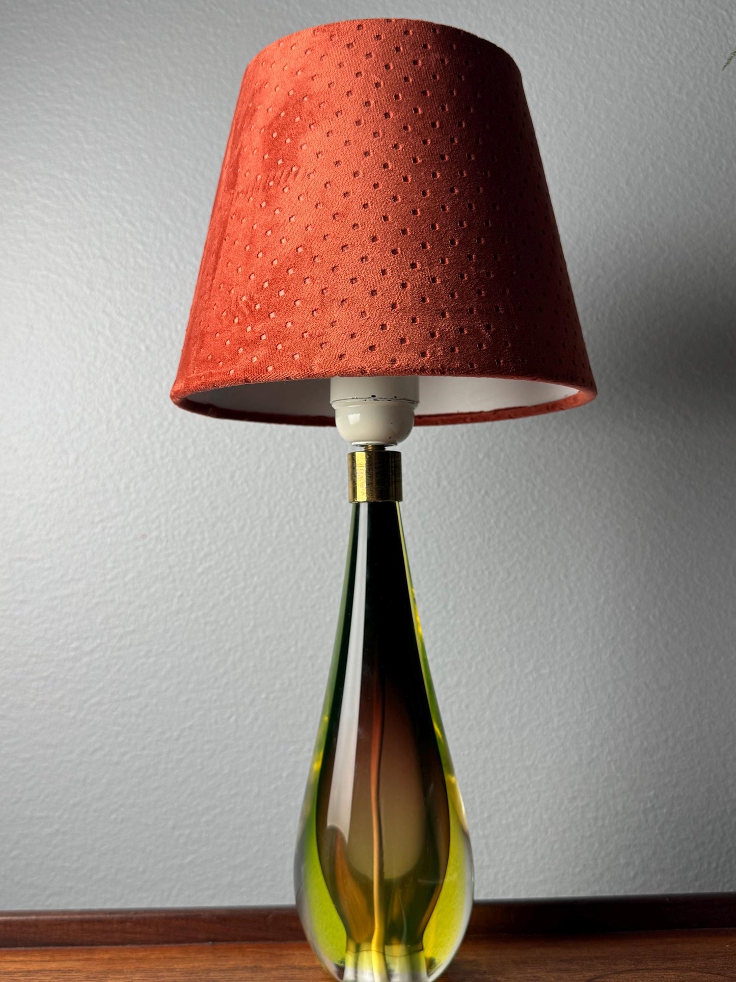 Murano Glass Sommerso Lamp by Flavio Poli, 1950s – Purple Centre