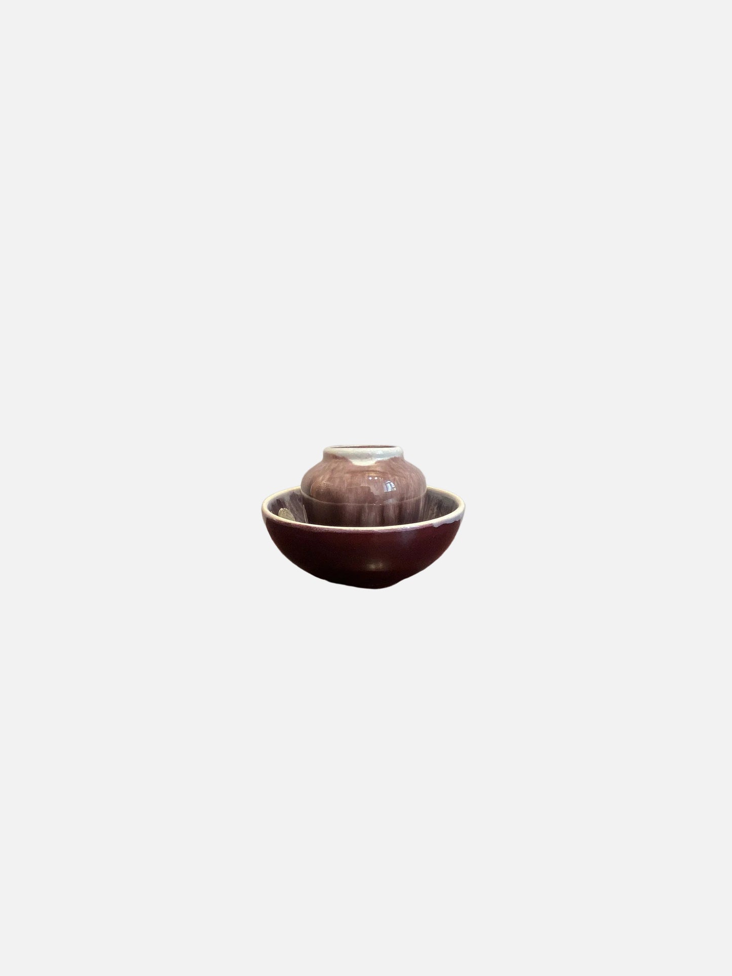 With original tag/ a set of Classic beautiful Kupittaan savi Pottery vase and bowl 1950s - Made in Finland