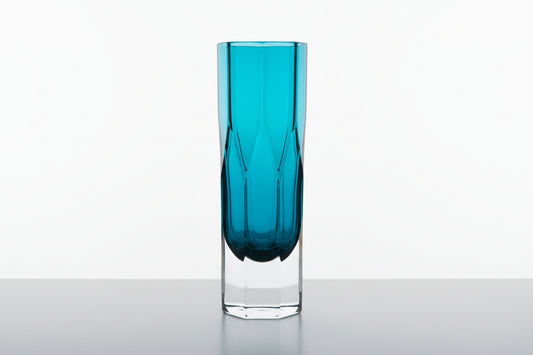 Lindshammar Turquoise Glass Vase by Gunnar Ander – 1970s Mid Century Modern