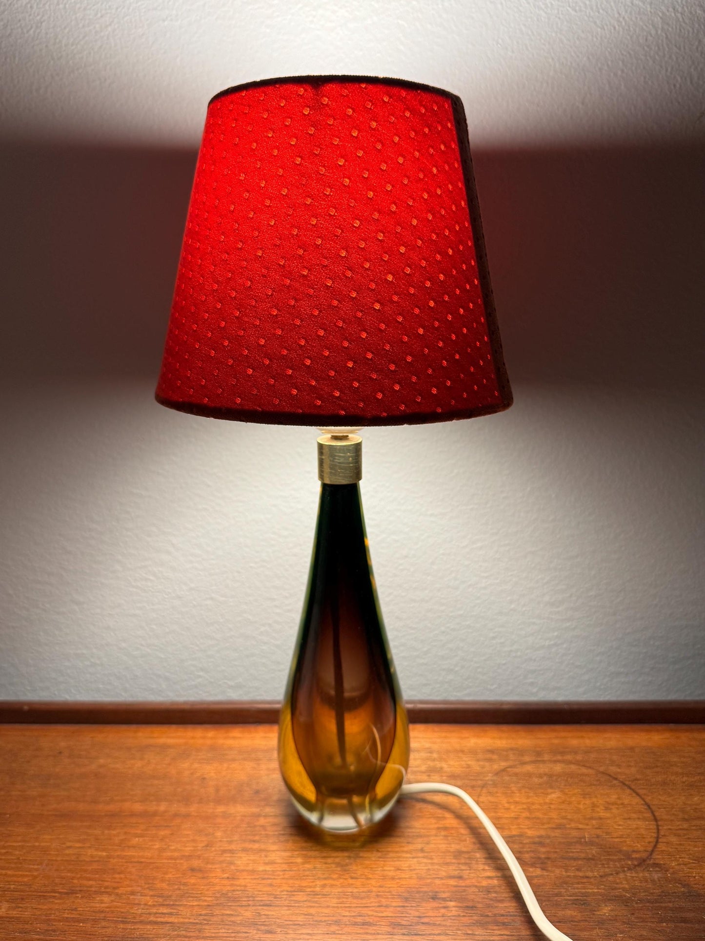 Murano Glass Sommerso Lamp by Flavio Poli, 1950s – Purple Centre