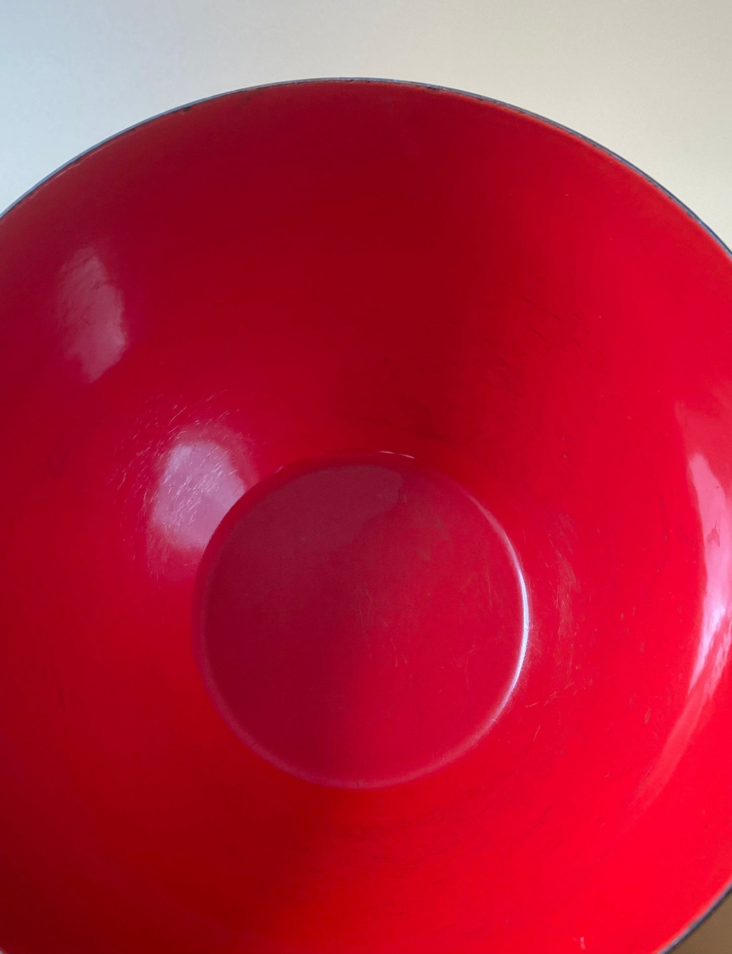 Finel Arabia Finland Large Red Enamel Bowl by Kaj Franck – 1960s, Made in Finland