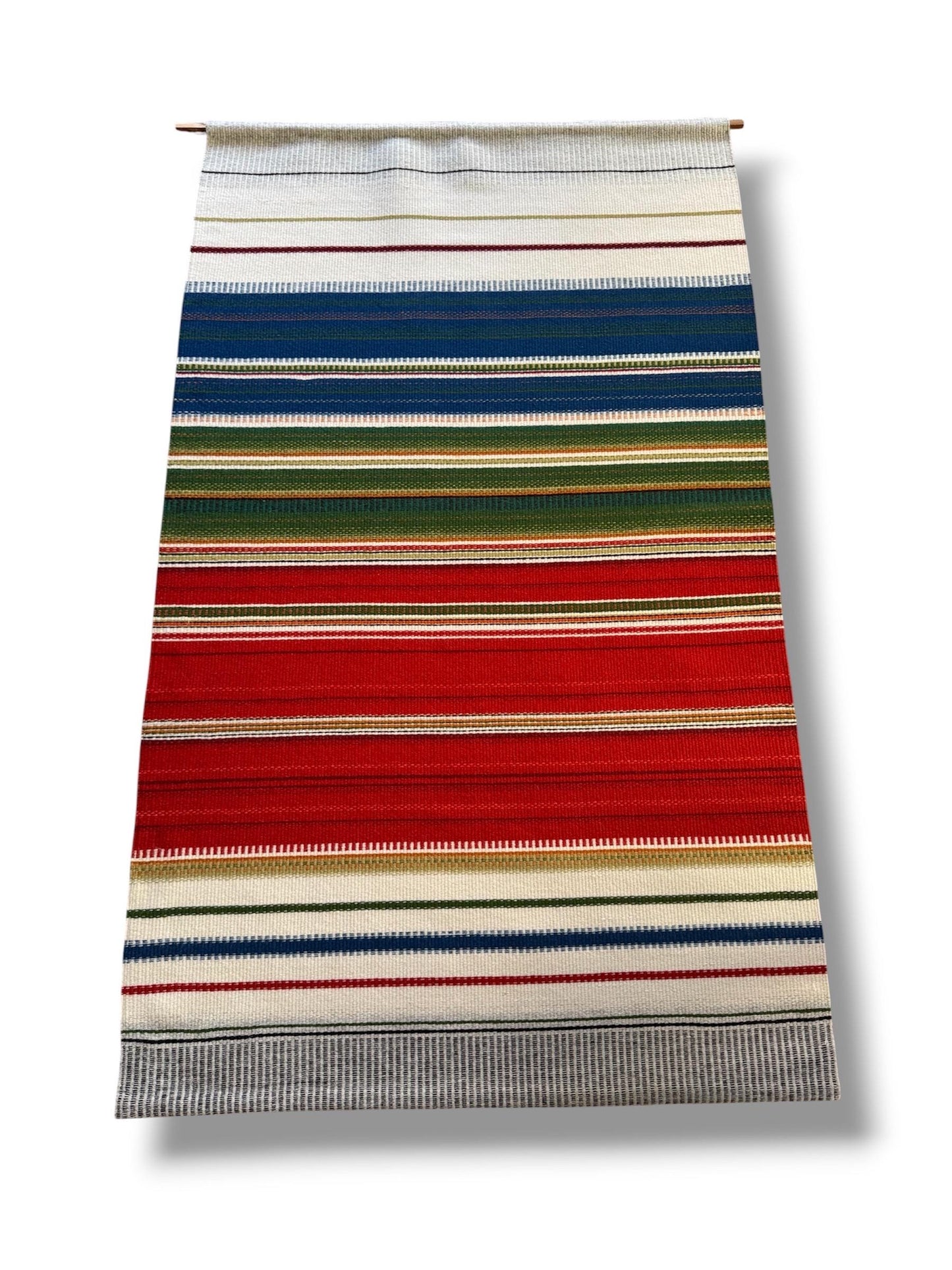 Mid Century Modern Vintage Finnish handmade wall woolen Rug (Raanu) by Salme Tervonen for Kainuun Pirtti, made in Finland
