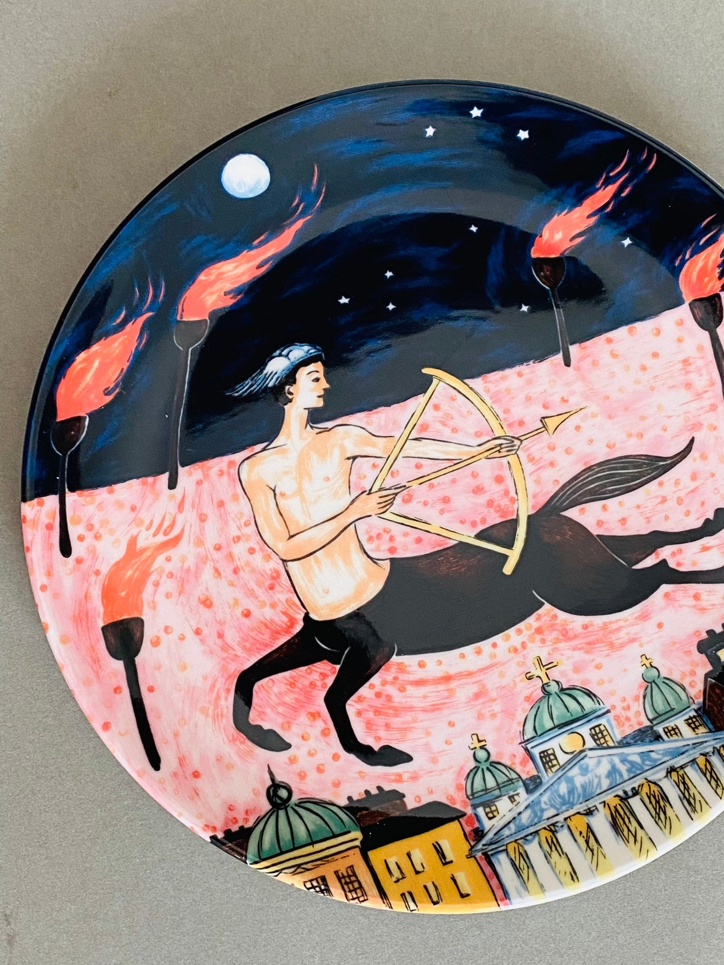 Arabia Finland "Sagittarius" Art Plate – Horoscope Series by Dorrit Von Fieandt, 1993