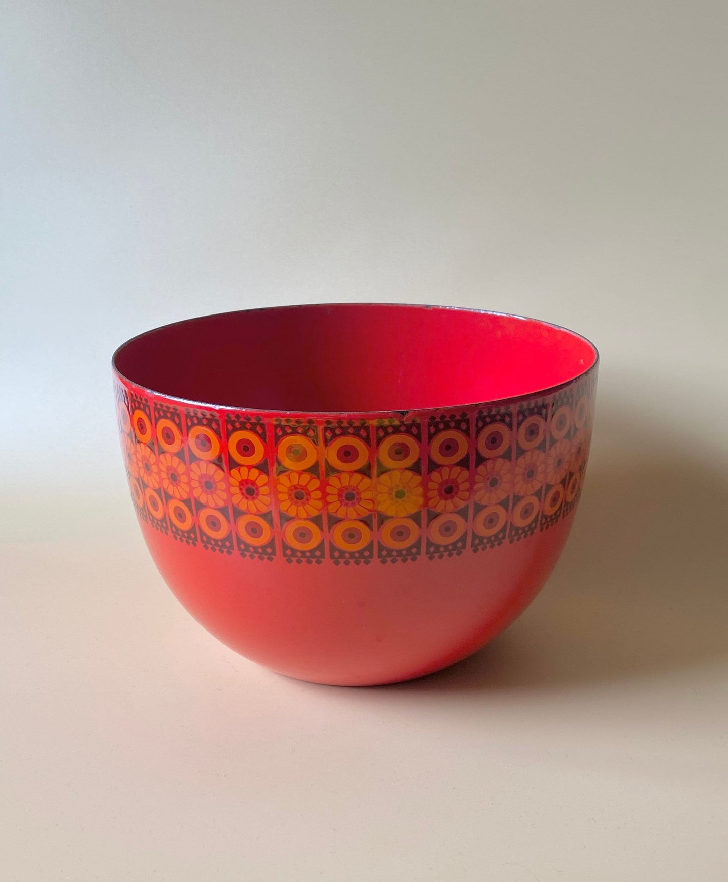 Finel Arabia Finland Large Red Enamel Bowl by Kaj Franck – 1960s, Made in Finland