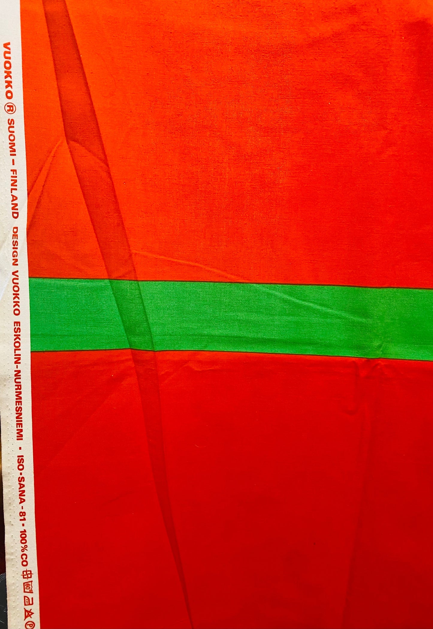 Big size/vintage Vuokko fabric/curtain /table cloth designed by Vuokko Nurmesniemi named “Iso Sana”, 1981, made in Finland