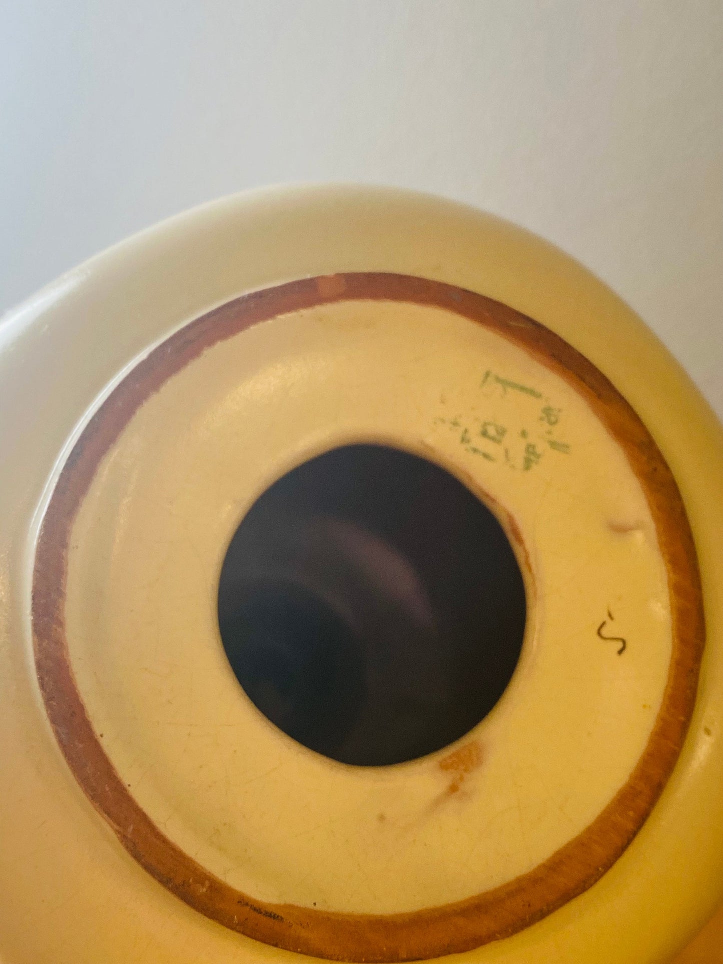 A museum standard piece / very beautiful hand painted ceramic Table Lamp by designer Kurt Ekholm for Arabia 1930s, made in Finland