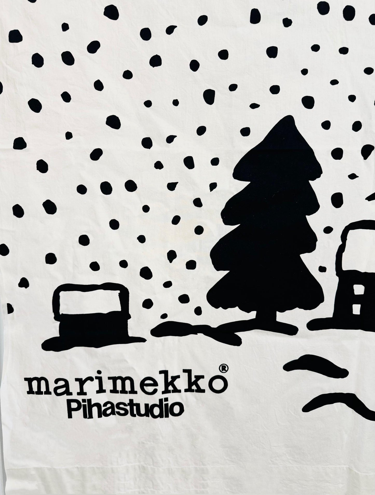 Unseen Marimekko curtain/ Christmas banner for Marimekko shop in 1970s , Made in Finland