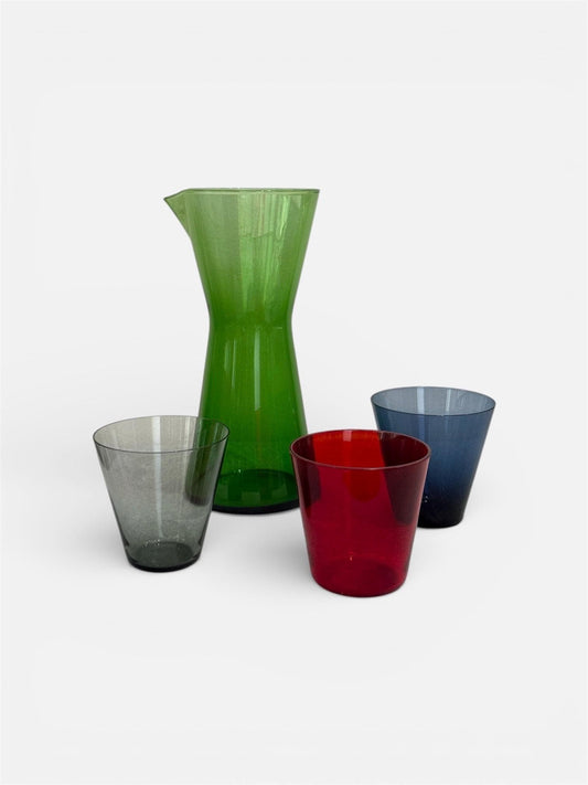 Kaj Franck Kartio Pitcher & Glasses Set — Nuutajärvi, 1950s