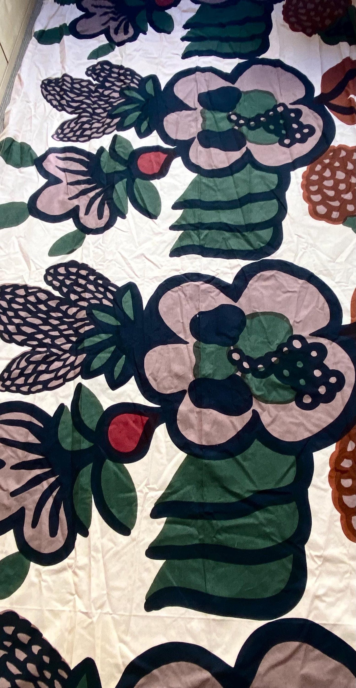 Rare Collectable /big size/ vintage Marimekko curtain/tablecloth named “Oona”  designed by Maija Isola , Made in Finland in 1969