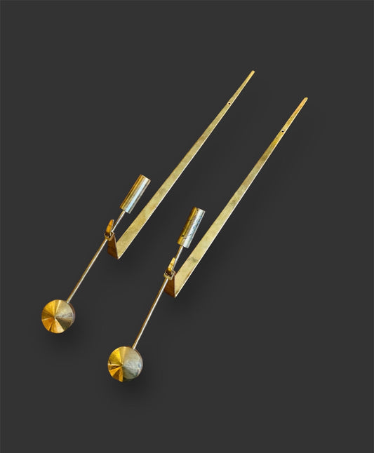 Collectable/original /A pair Mid century modern vintage brass candle holders named “Lampett Pendel” by Pierre Forssell for Skultuna