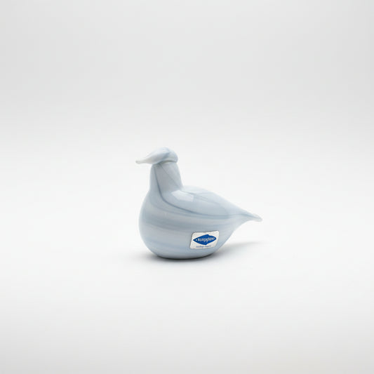 Excellent condition and signed- vintage Nuutajärvi glass bird named “Kivitasku   ” by Oiva Toikka, 1990, Made in Finland