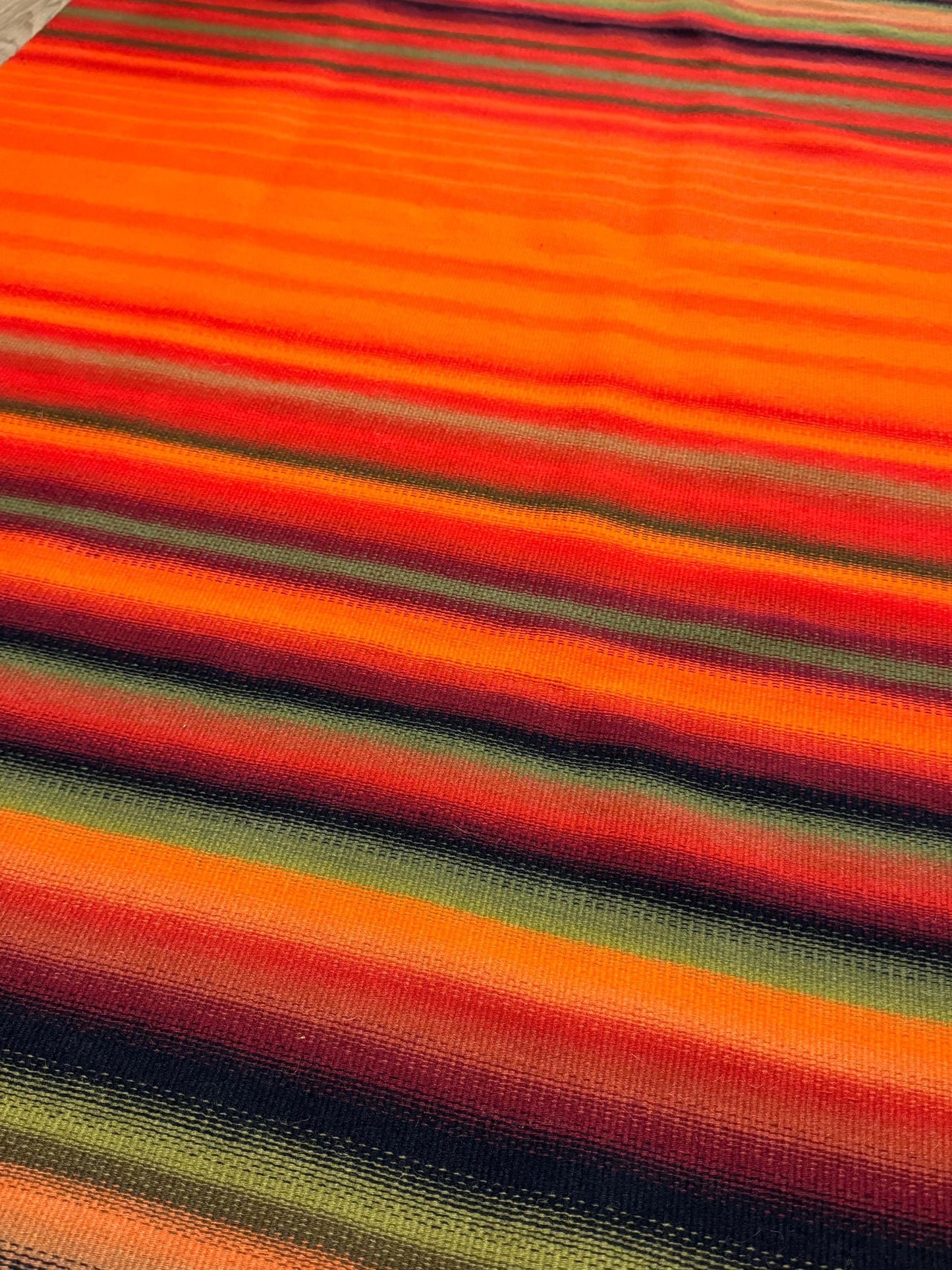 Bright and joyful Mid Century Modern Vintage Finnish woolen Rug (Raanu),handmade in Finland in 1970