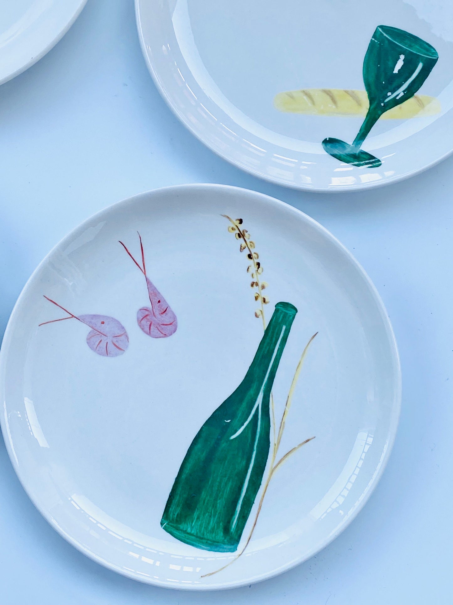Arabia Finland Hand Painted Porcelain Dinner Plates – Set of 4, Signed Pyre, 1959
