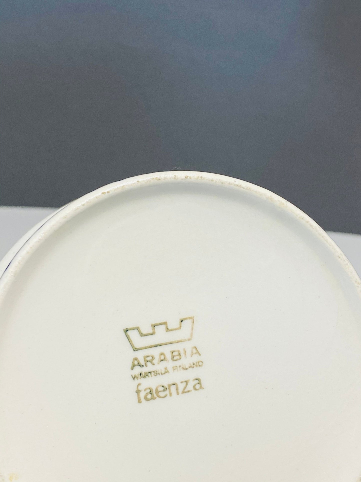 Arabia Finland "Faenza" Blue Ceramic Bowl – Peter Winquist, 1970