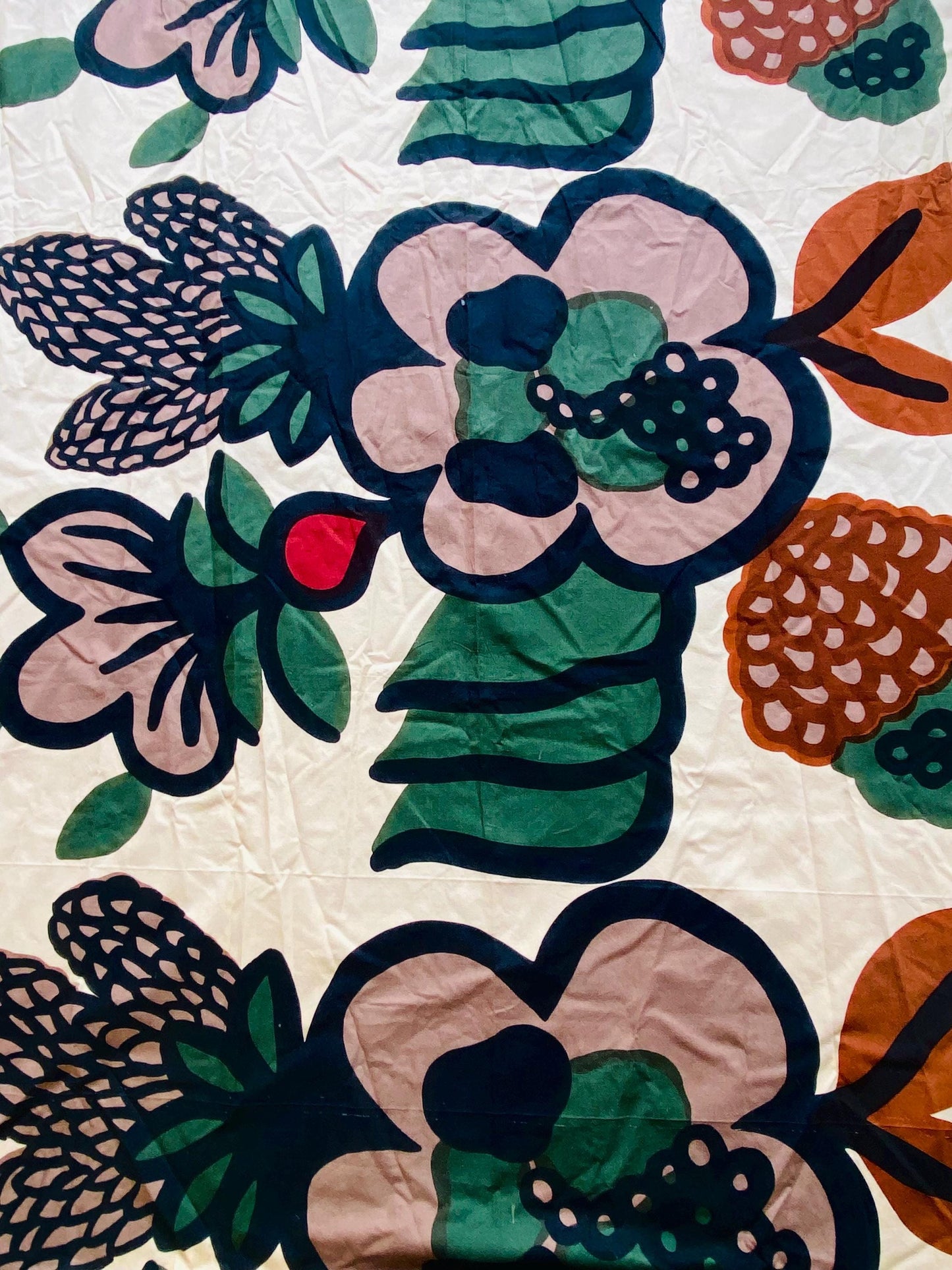 Rare Collectable /big size/ vintage Marimekko curtain/tablecloth named “Oona”  designed by Maija Isola , Made in Finland in 1969