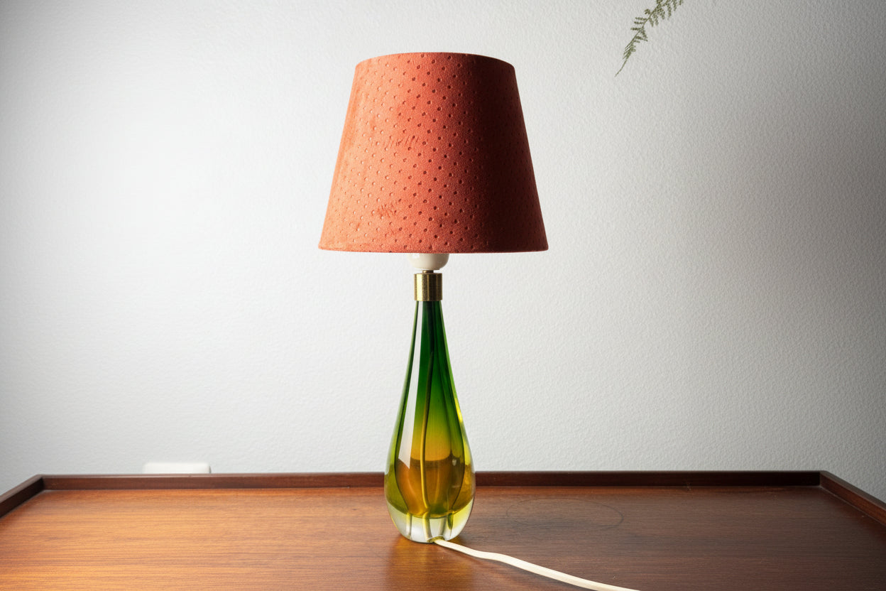 Murano Glass Sommerso Lamp by Flavio Poli, 1950s – Purple Centre