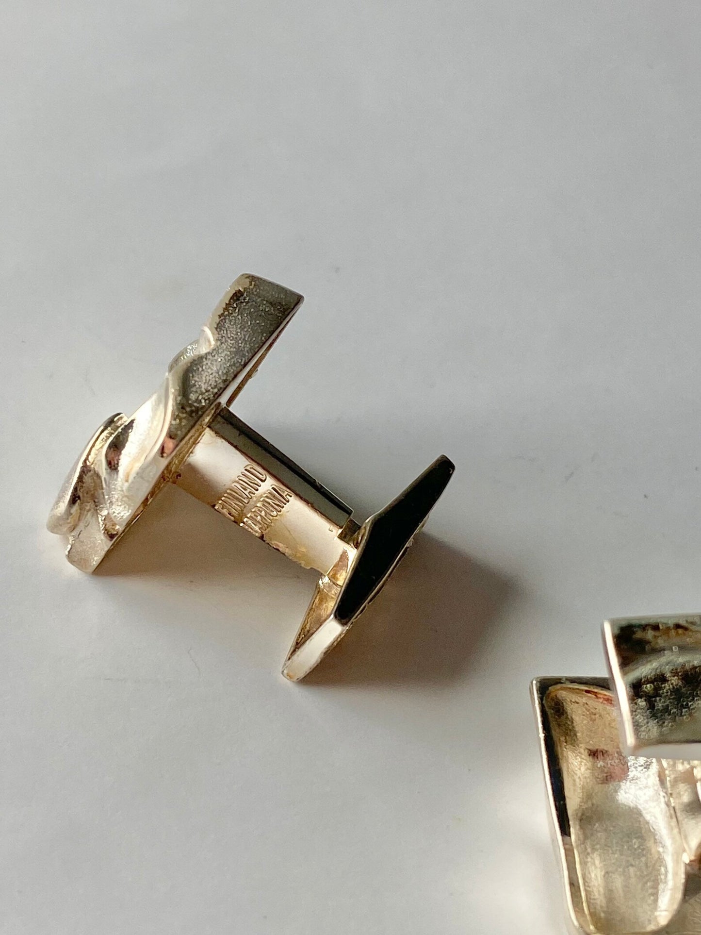 Björn Weckström Modernist 925 Sterling Silver Cufflinks, 1980 — Lapponia, Made in Finland