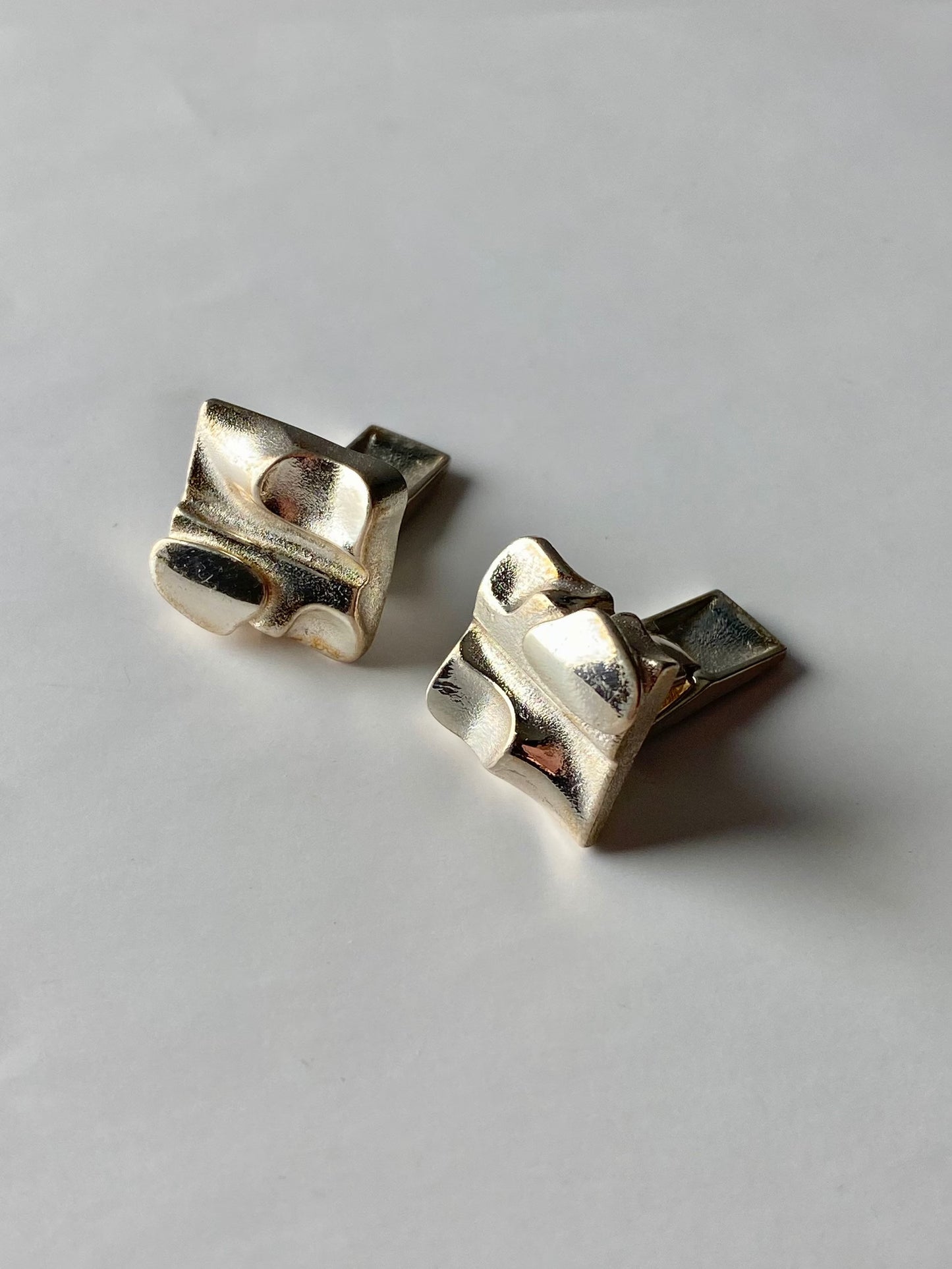 Björn Weckström Modernist 925 Sterling Silver Cufflinks, 1980 — Lapponia, Made in Finland