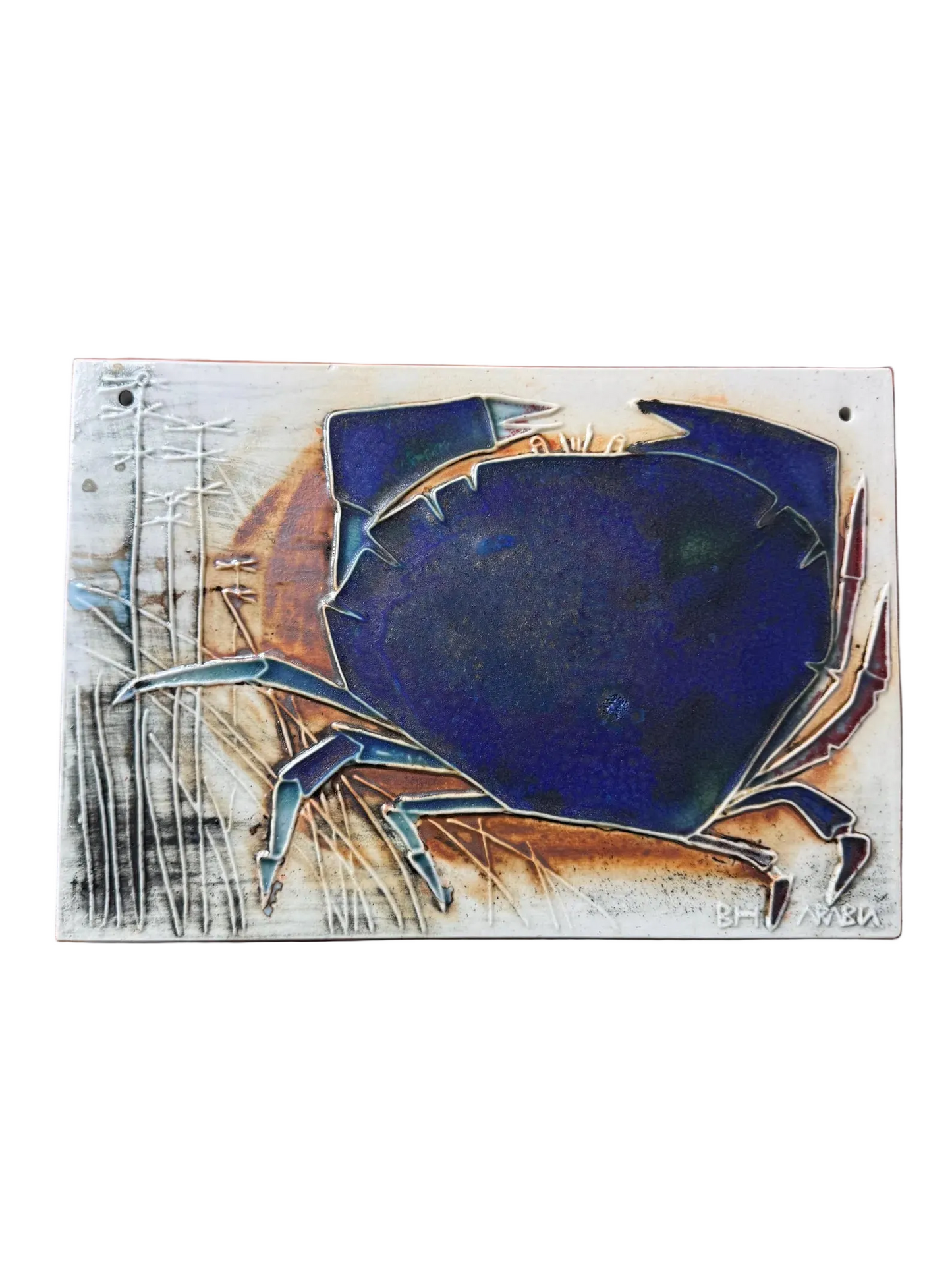 Arabia Finland Ceramic Wall Plaque "Kalat" Series — Crab by Maj-Britt Heilimo, 1950s