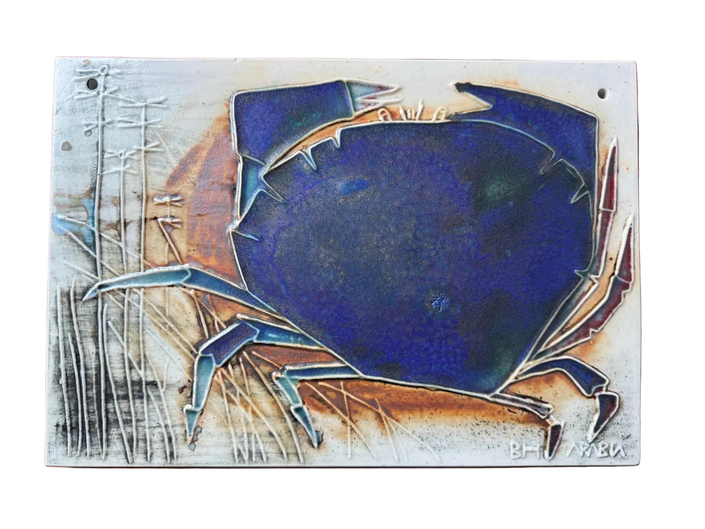 Arabia Finland Ceramic Wall Plaque "Kalat" Series — Crab by Maj-Britt Heilimo, 1950s