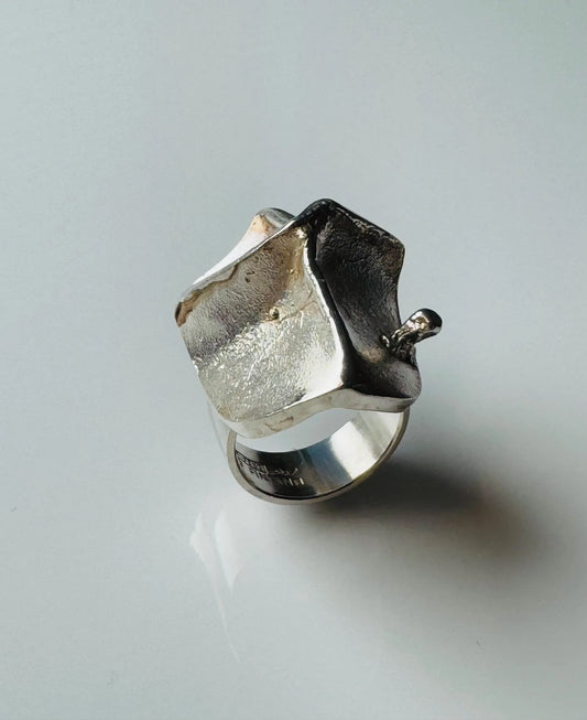 Lapponia 'Magmassa' Sterling Silver Ring by Björn Weckström, Finland 1971