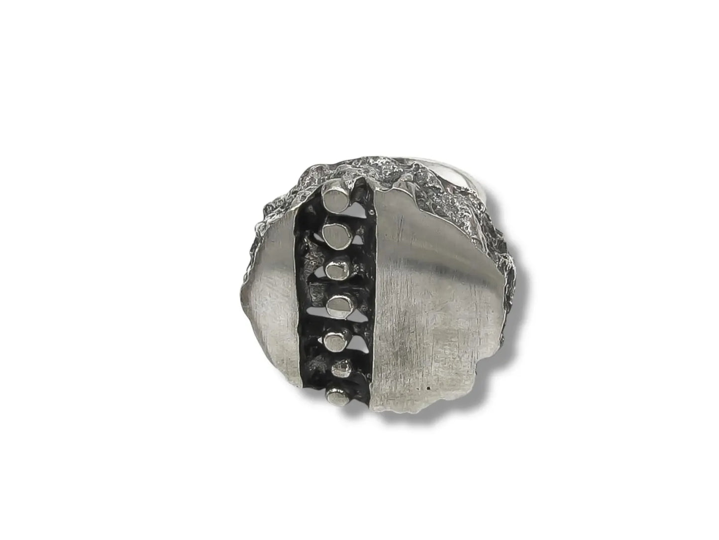 Pele-Kulta Oy Lehtisalo Modernist Abstract Sterling Silver Ring, 1970s — Hallmarked, Made in Finland