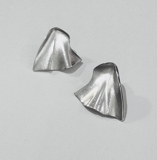Lapponia "Lilia" Modernist 925 Sterling Silver Earrings, 1997 — Made in Finland