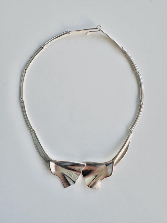 Lapponia Modernist 925 Sterling Silver Necklace, 1990s — 41g, Original Box, Made in Finland