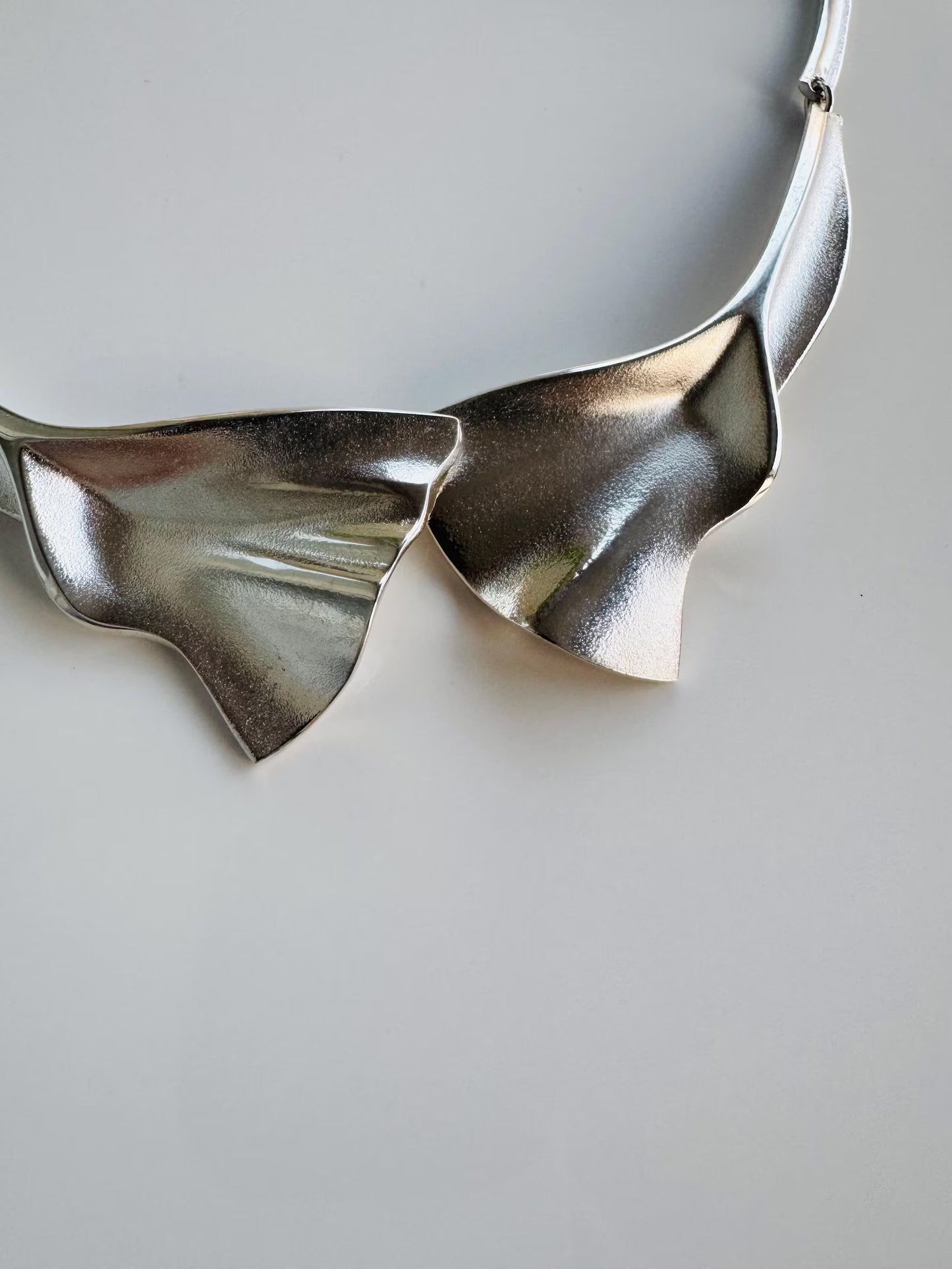 Lapponia Modernist 925 Sterling Silver Necklace, 1990s — 41g, Original Box, Made in Finland