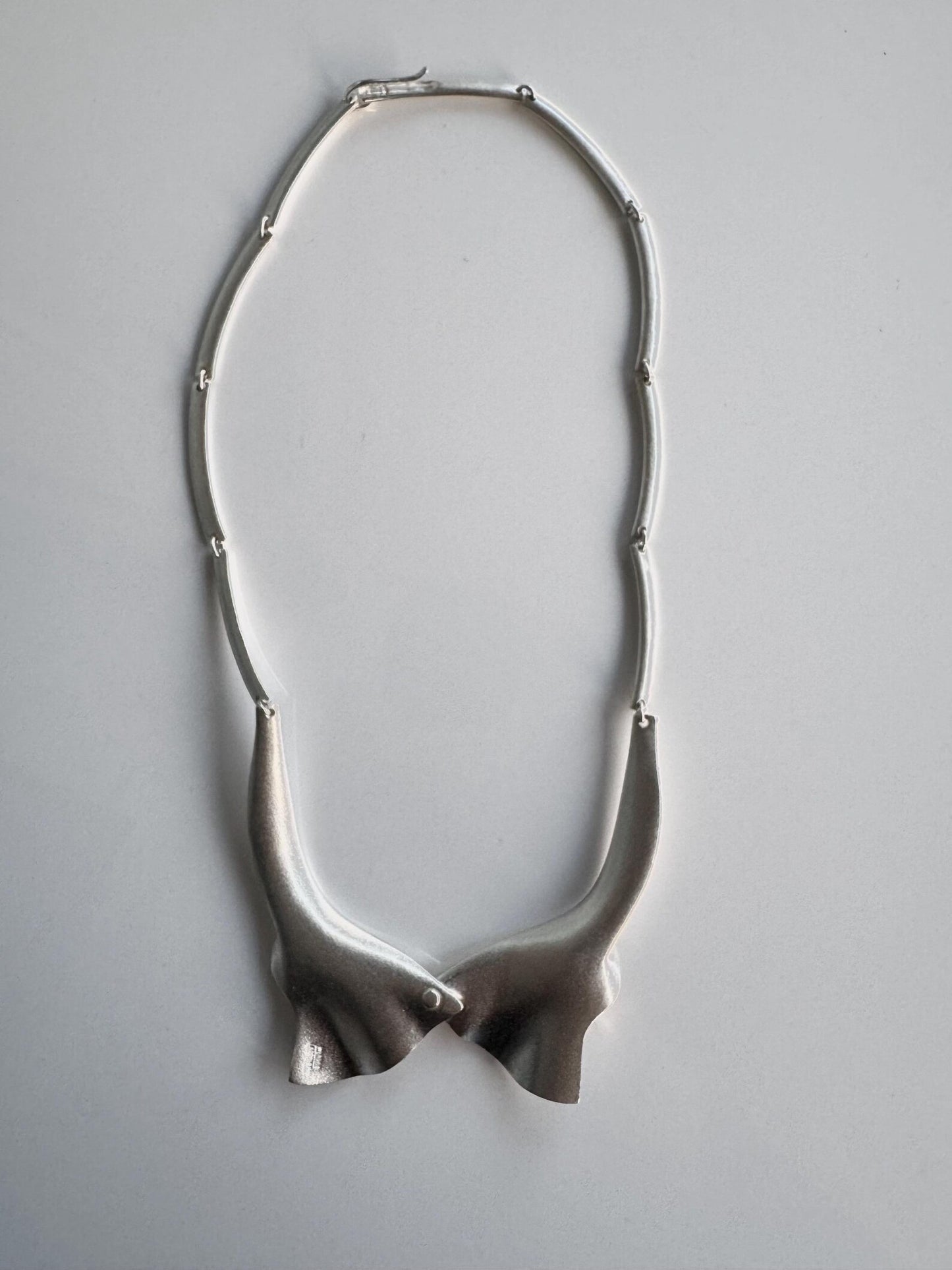 Lapponia Modernist 925 Sterling Silver Necklace, 1990s — 41g, Original Box, Made in Finland