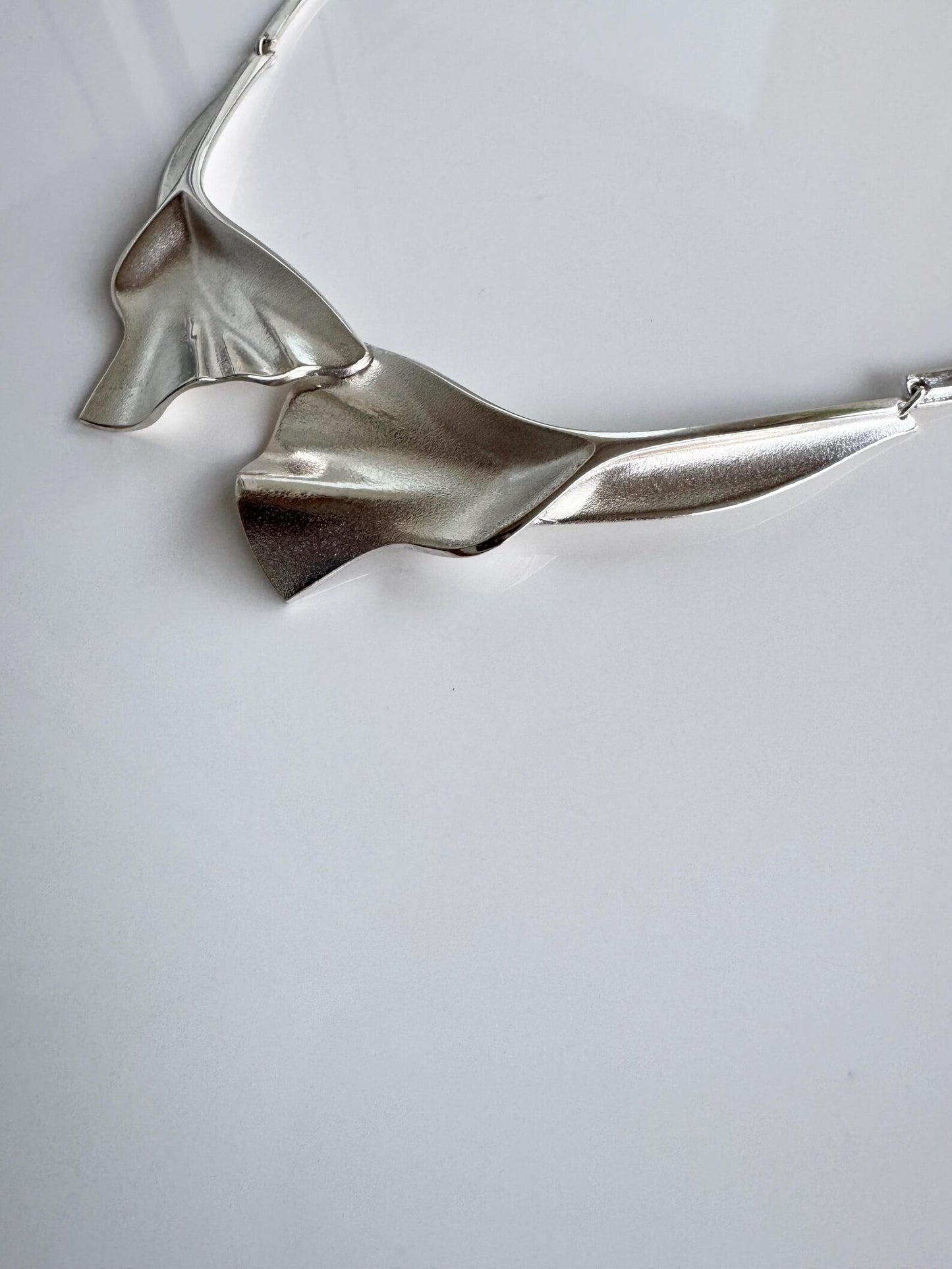 Lapponia Modernist 925 Sterling Silver Necklace, 1990s — 41g, Original Box, Made in Finland