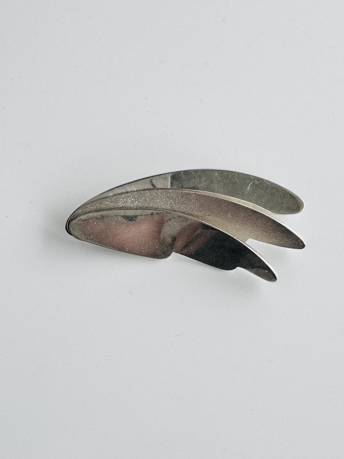 Rare Modernist Angel's Wing Sterling Silver Brooch by Kultapaha AgAu Ky, Finland 2006