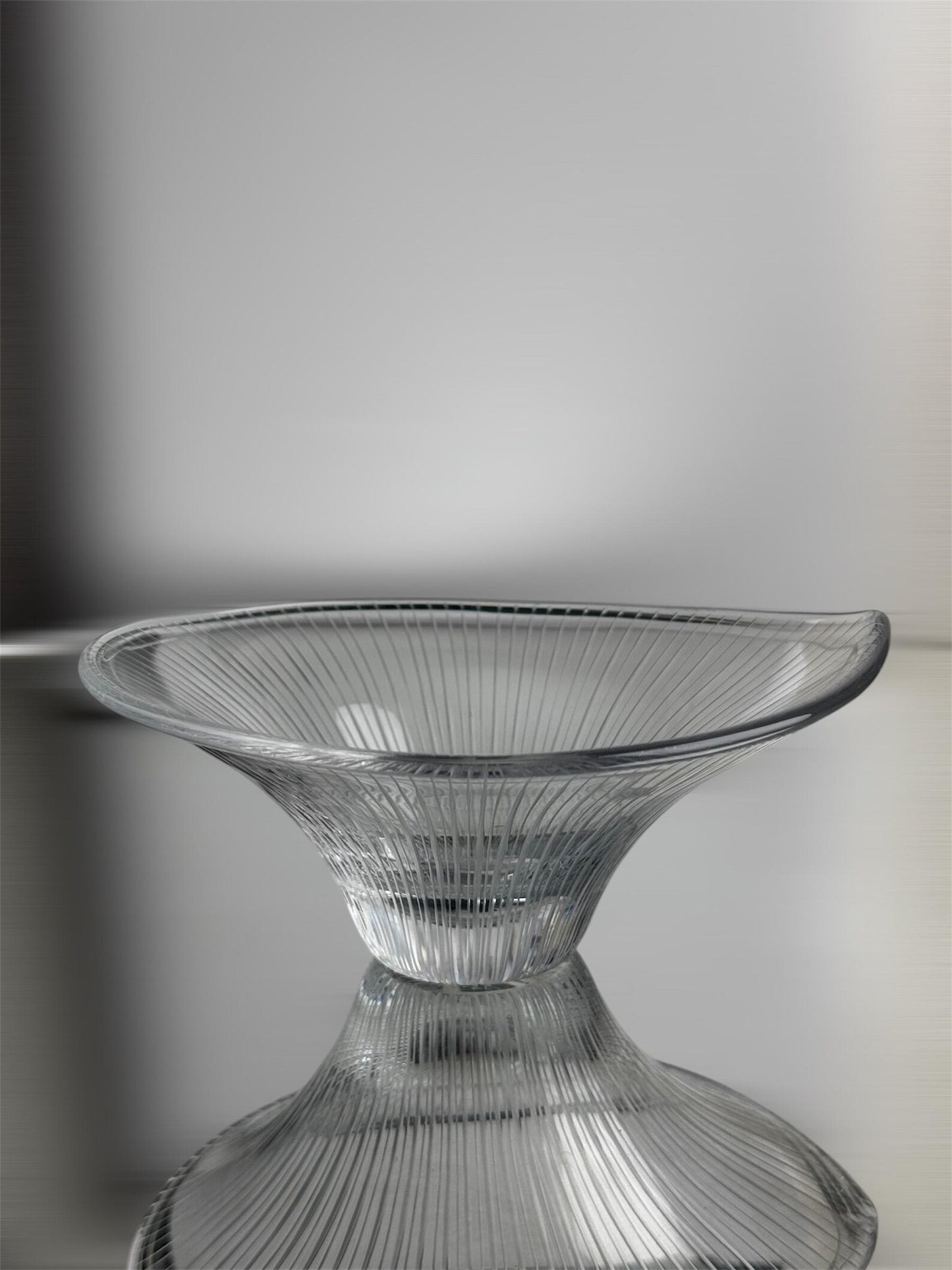 Collectable vintage- Tapio Wirkkala ’kantarelli‘ glass vase. with signature , Iittala, 1956, Made in Finland