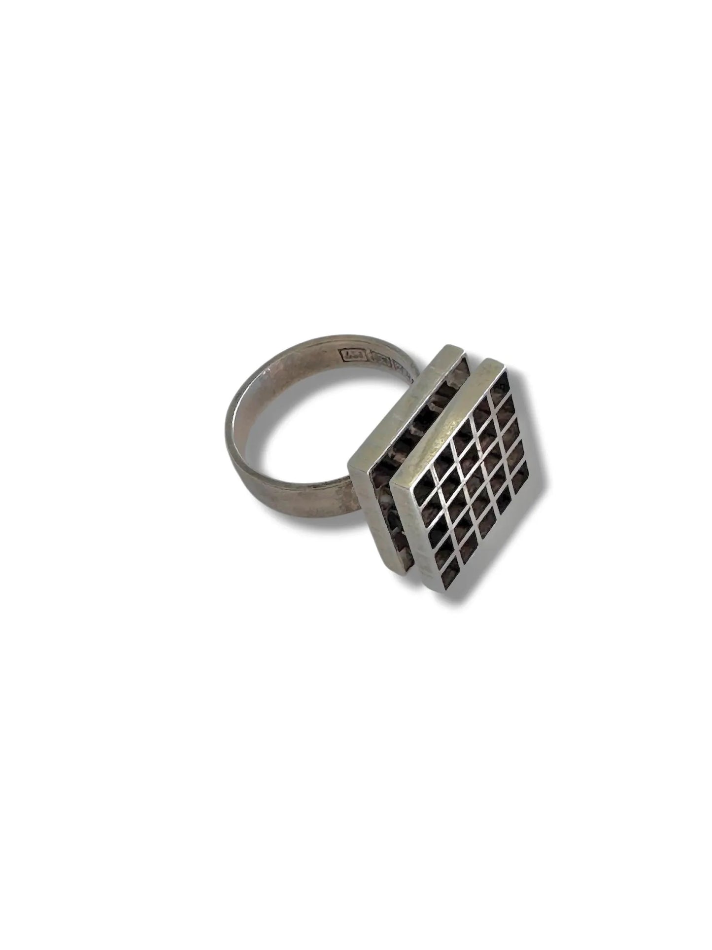 Kultaseppä Ailio Oy Modernist Abstract Sterling Silver Ring, 1965 — Hallmarked, Made in Finland