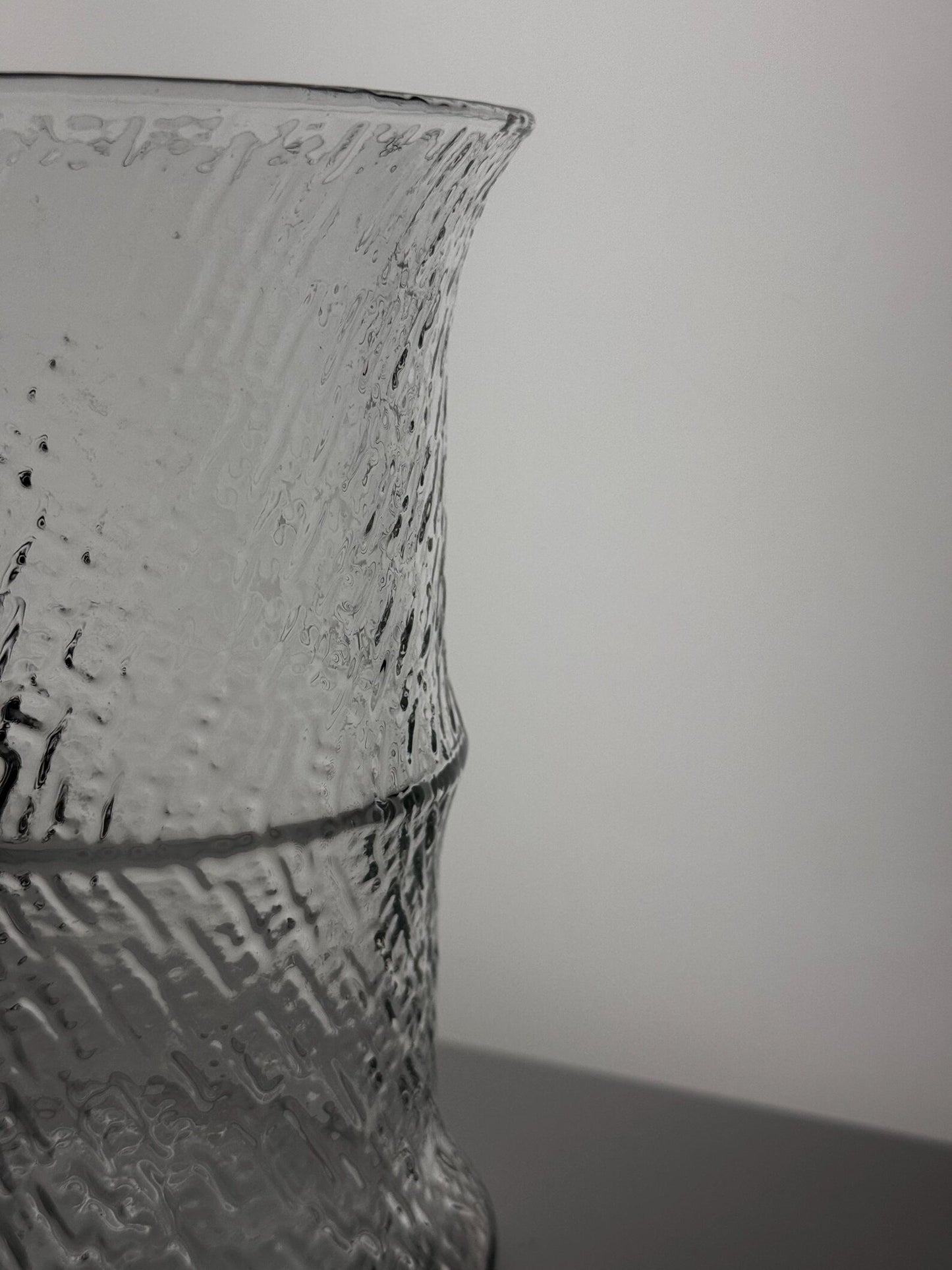 Vintage Nuutajärvi 'Veera' Glass Bottle / Vase by Heikki Orvola, Finland 1983–1984