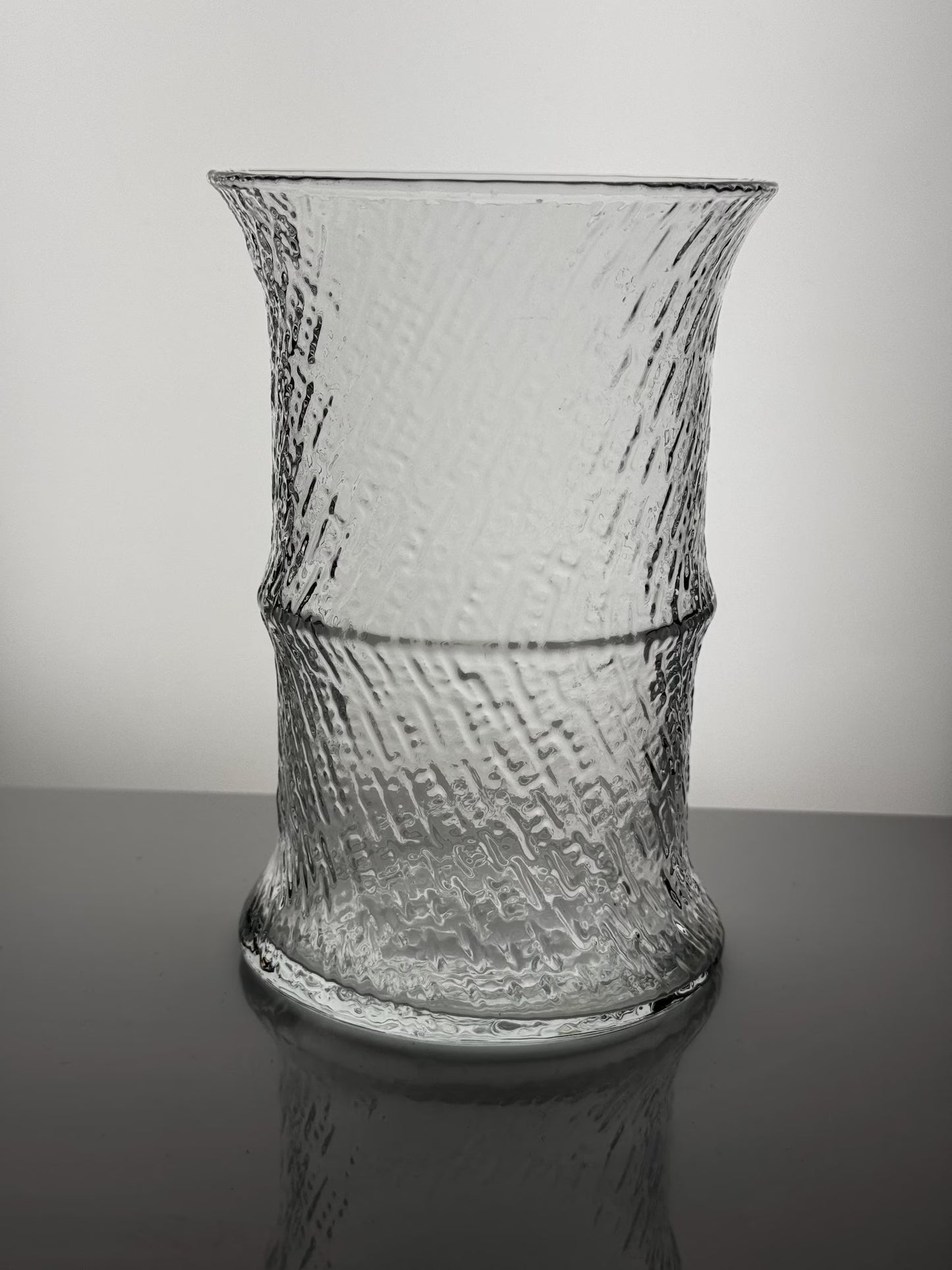 Vintage Nuutajärvi 'Veera' Glass Bottle / Vase by Heikki Orvola, Finland 1983–1984